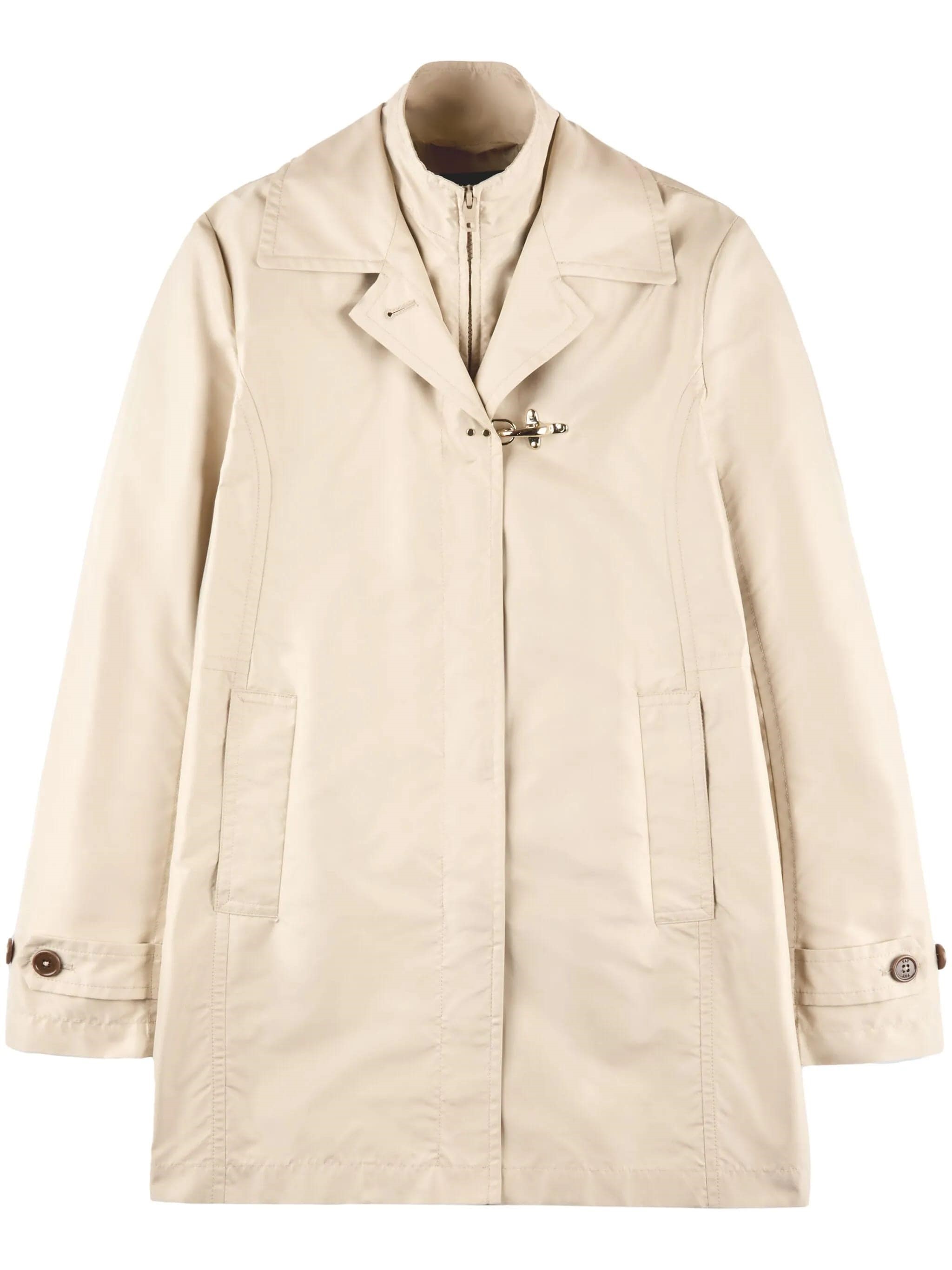 Fay Technical Poplin Morning Coat In Neutral