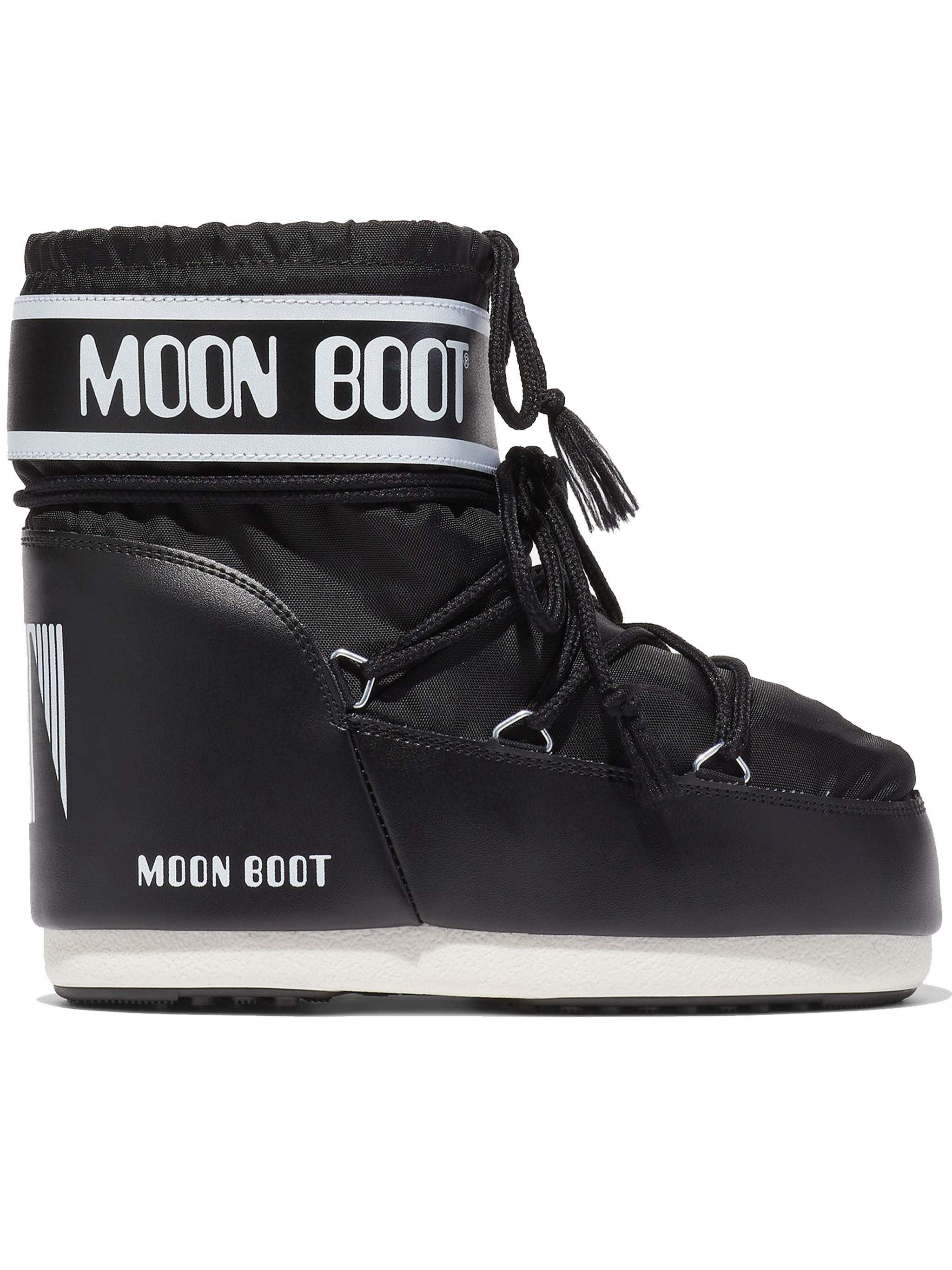 Moon Boot Mb Icon Low Glitter Woman Ankle Boots Pink Size 8-9.5 Plastic In Black