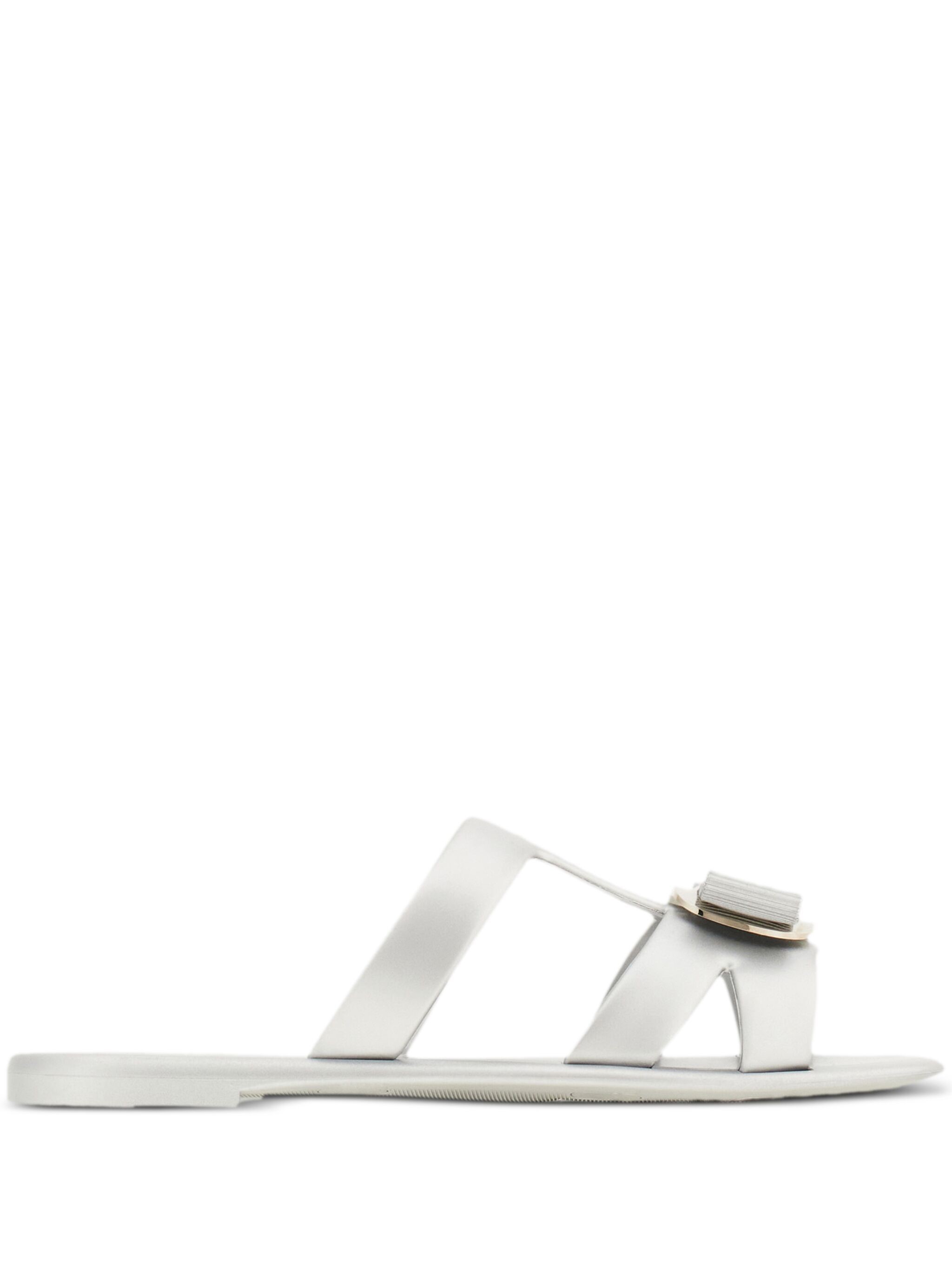 Ferragamo Slide New Vara Plate In White