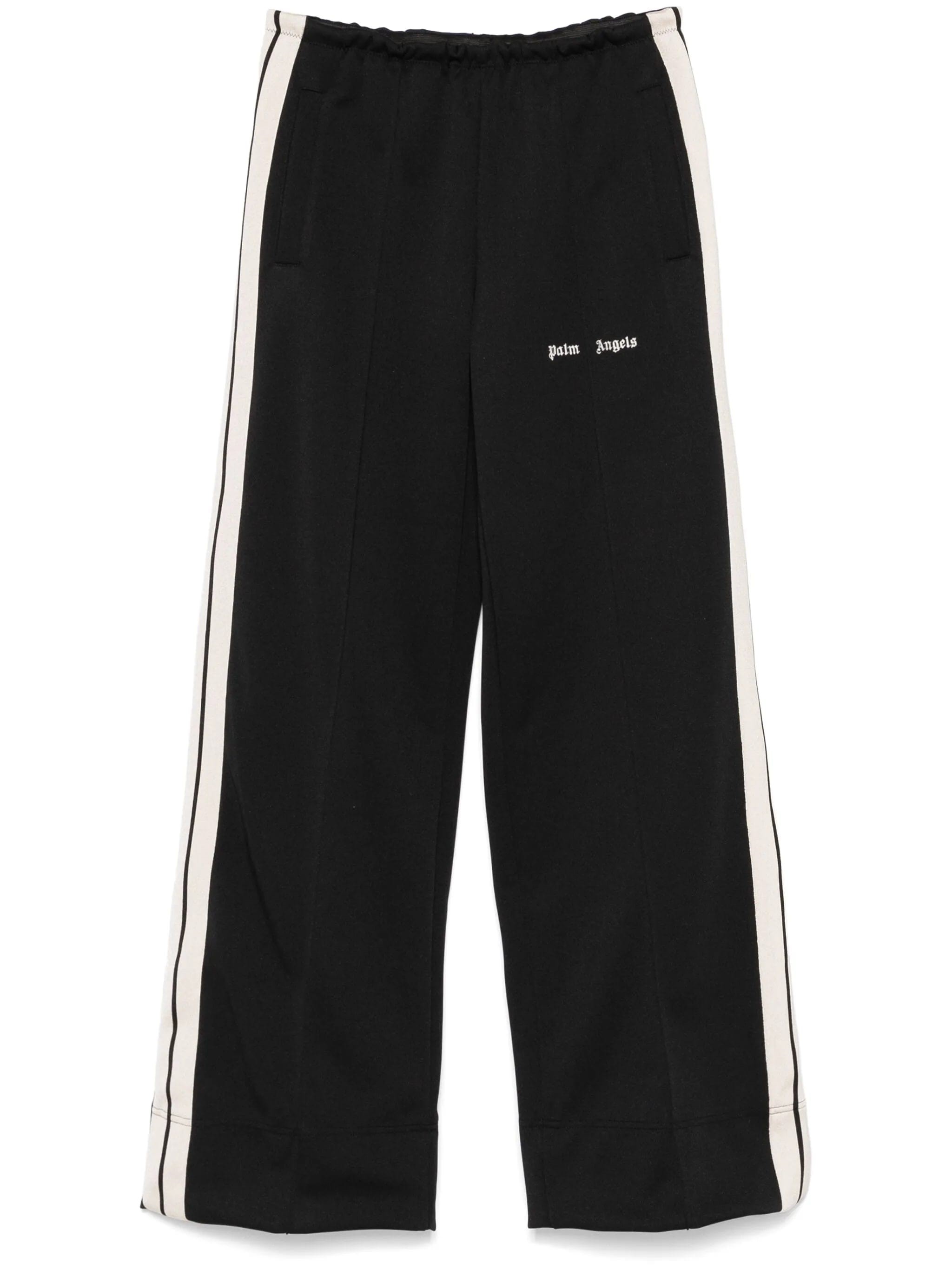 Palm Angels Wide-leg Trousers With Contrasting Stripe Detail In Black
