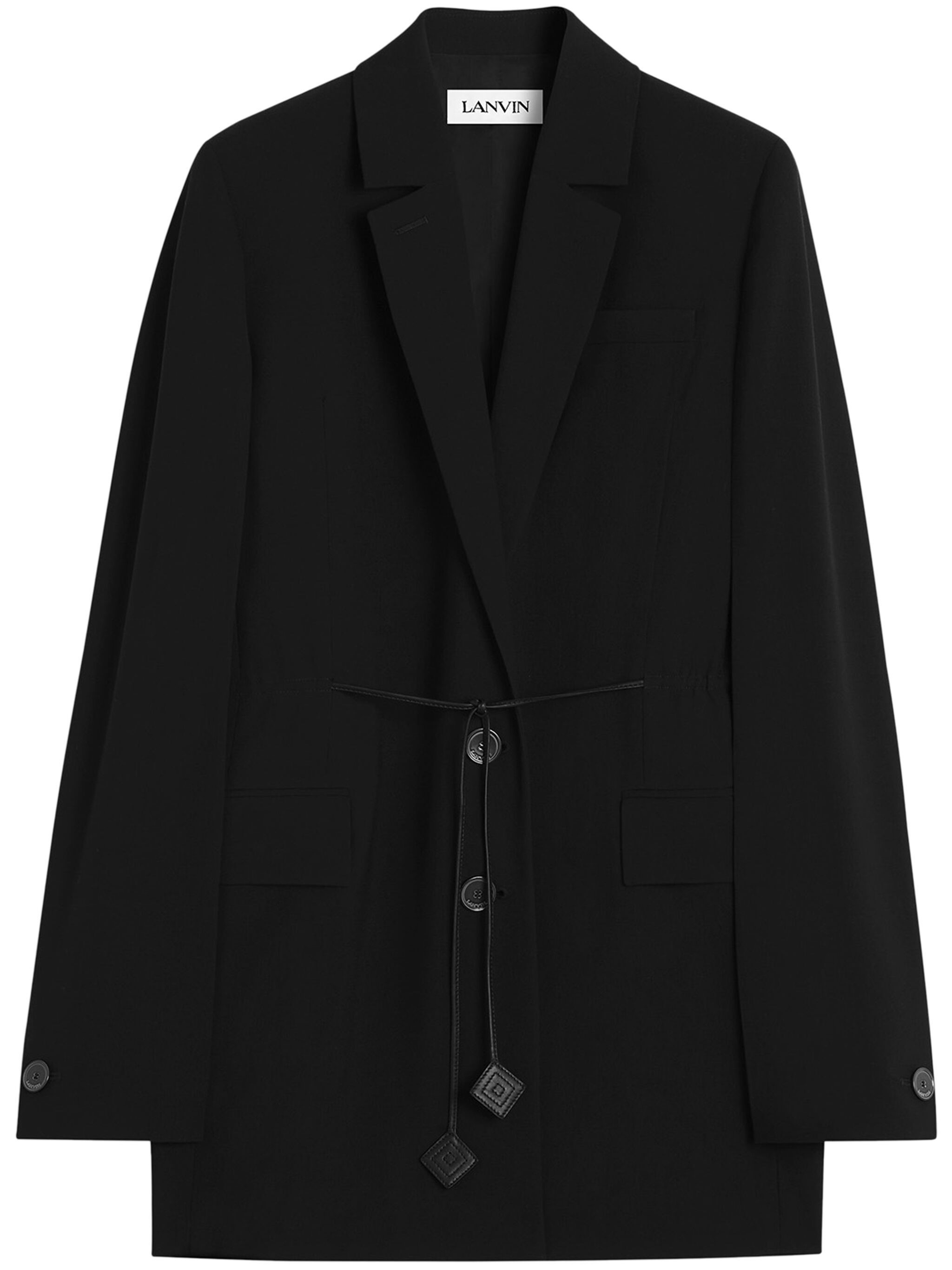 Lanvin Tie Fastened Tailored Blazer In Black