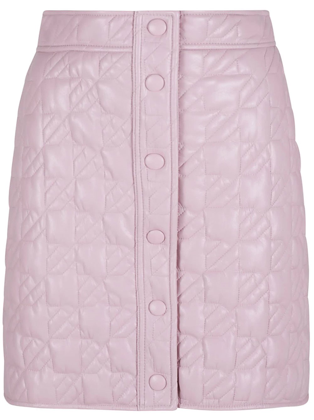 Msgm High-waisted Quilted Texture Skirt In Pink