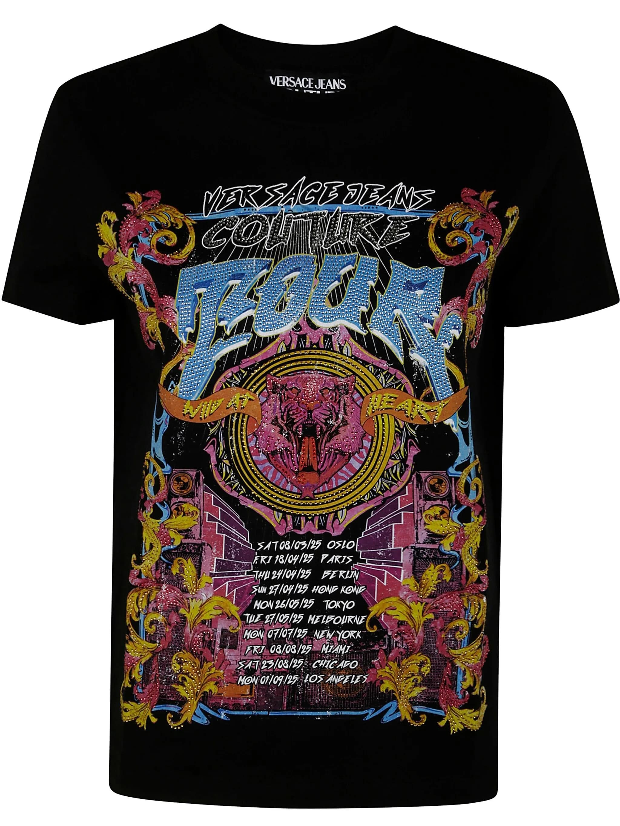 Versace Jeans Couture Cotton Crew-neck T-shirt In Black