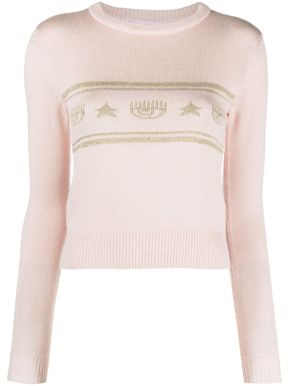 Chiara Ferragni Multicolor Wool Blend Sweater In Pink