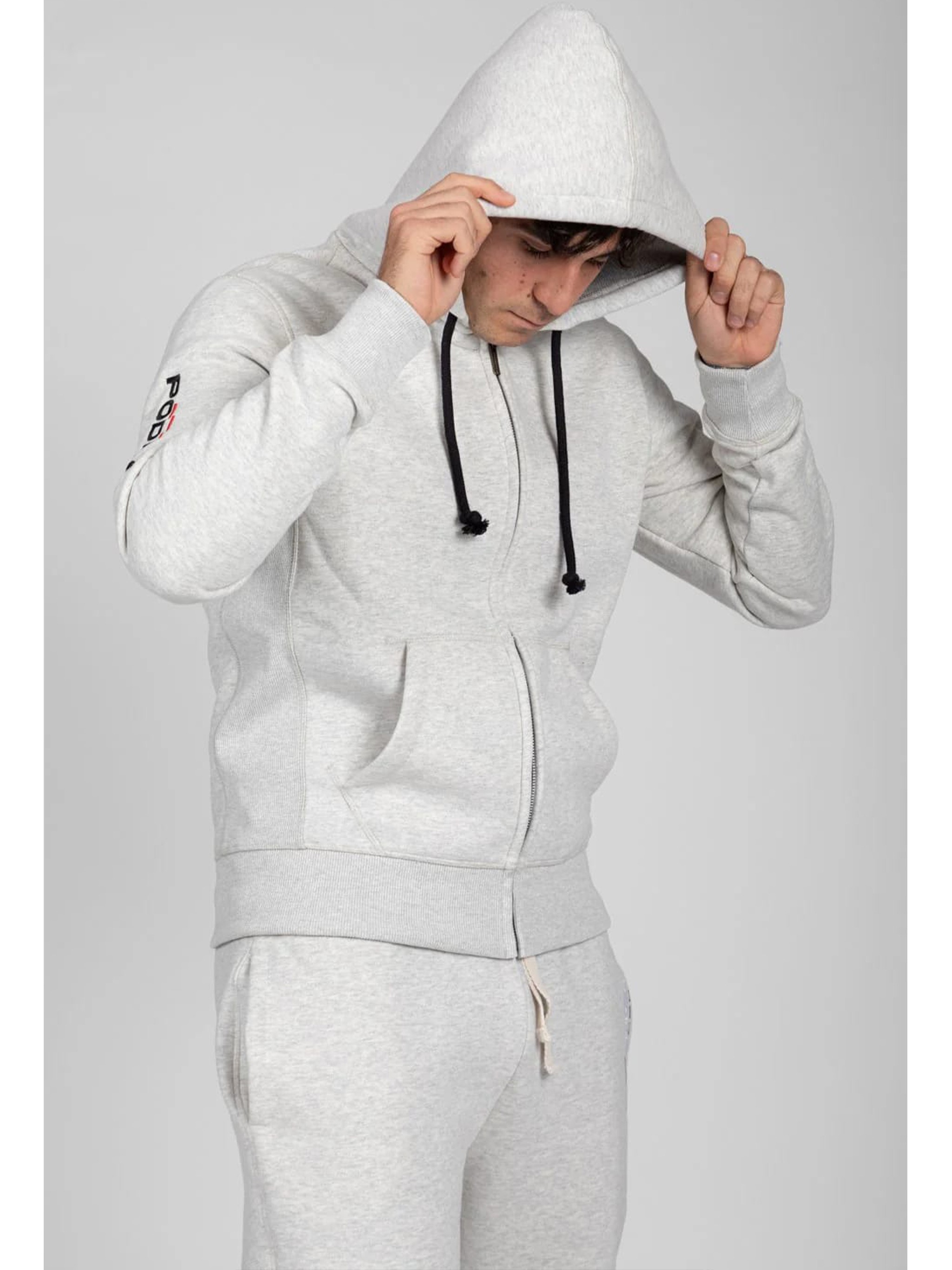 Podhio Authentic 360 Zip Hoodie In Gray