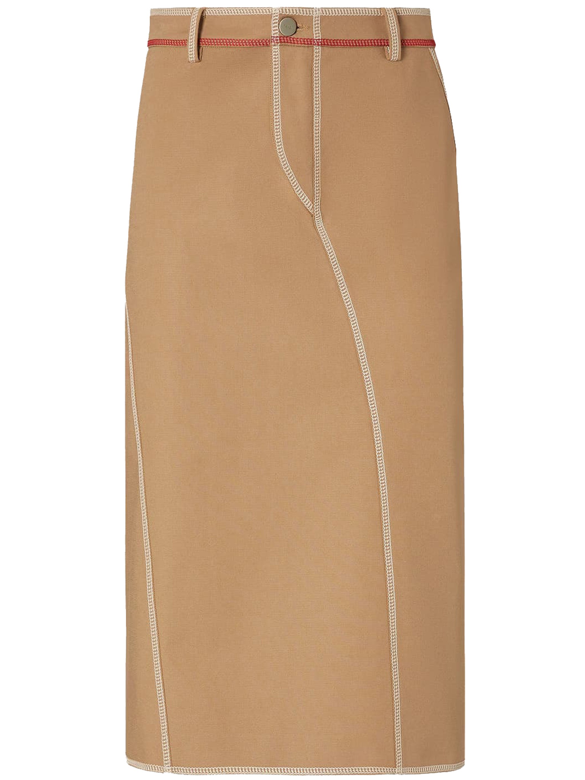 Fendi Dark Beige Cotton Skirt In Brown