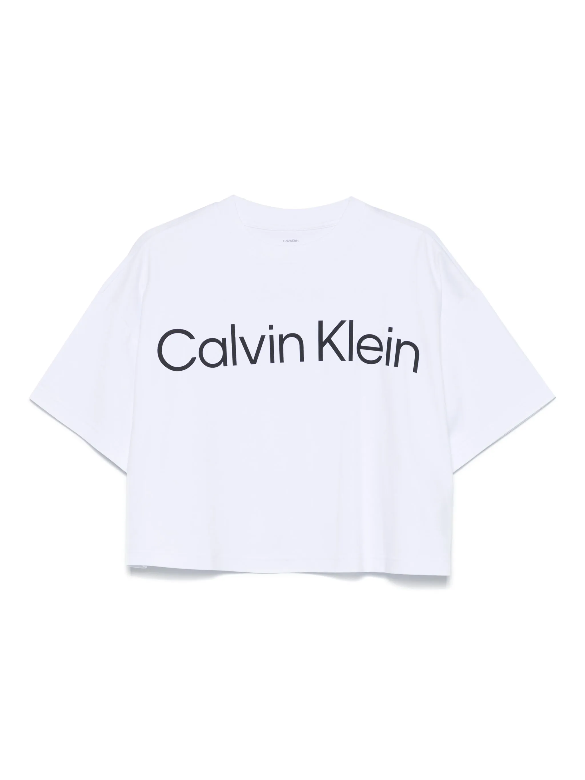 Calvin Klein Square Short T-shirt With Logo Graphic In White