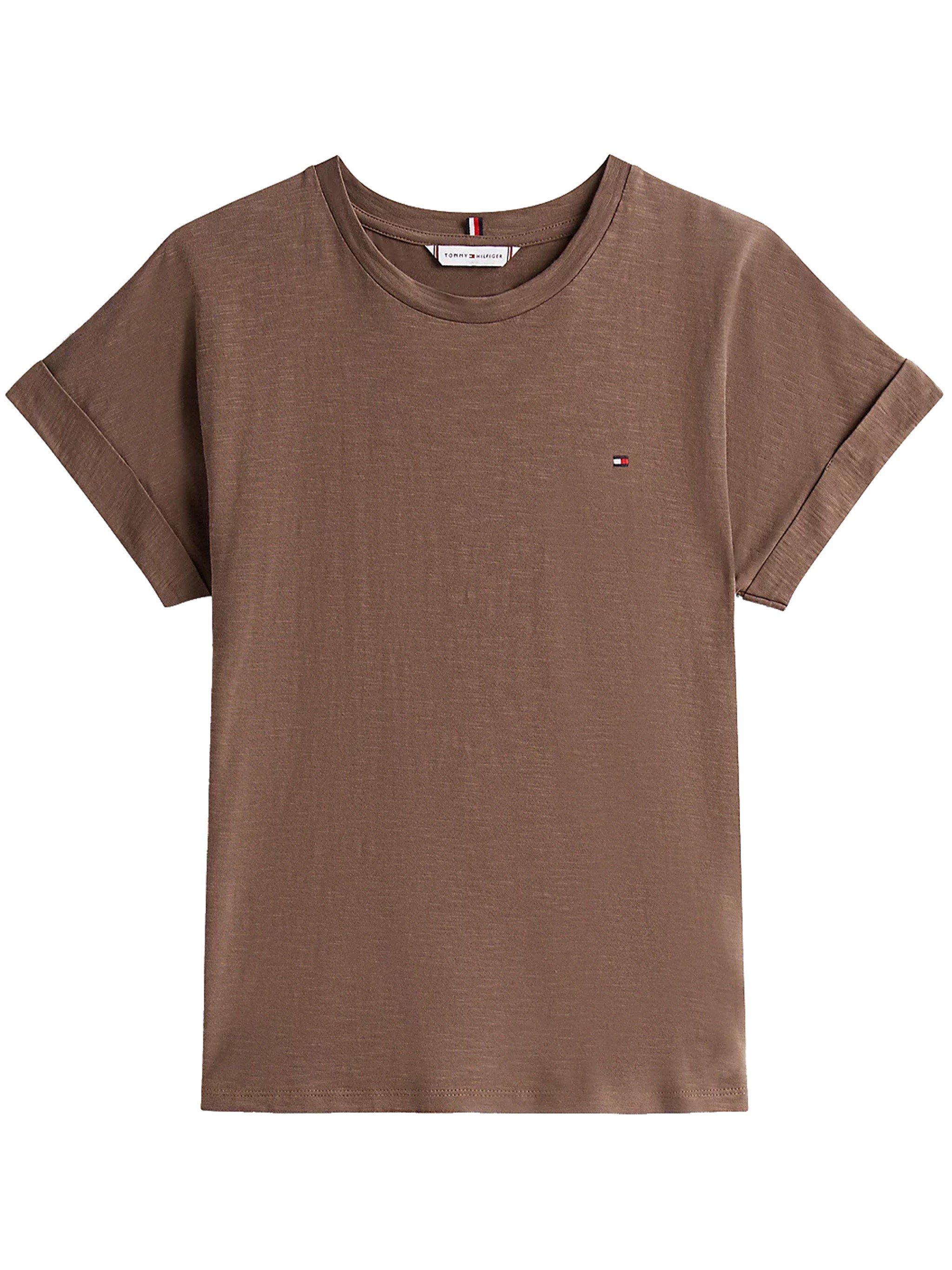 Tommy Hilfiger Textured Finish T-shirt In Brown