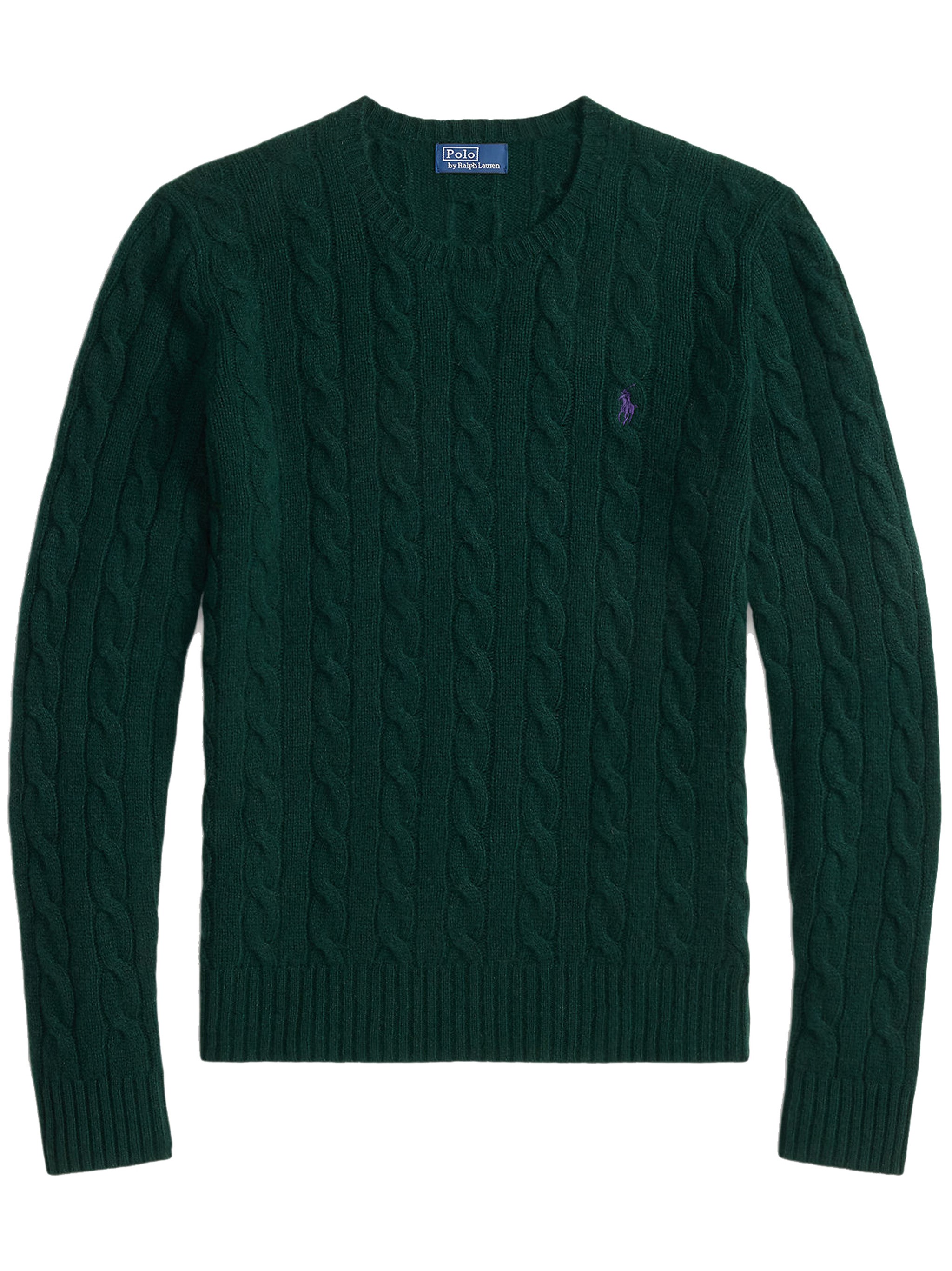 Polo Ralph Lauren Julianna Green Sweater With Round Neck And Pony Embroidery On The Front In Wool And Cashmere Woman In Green