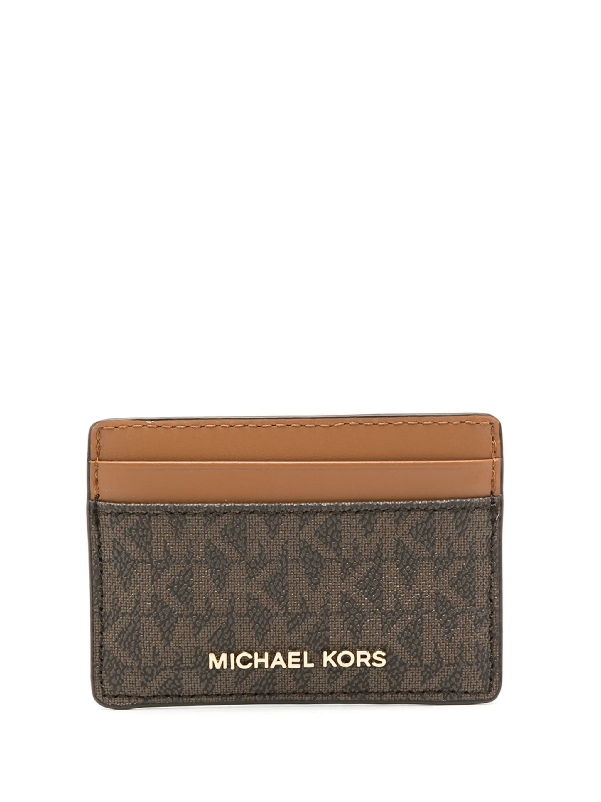 Michael Kors Jet Set Card Holder In Gray