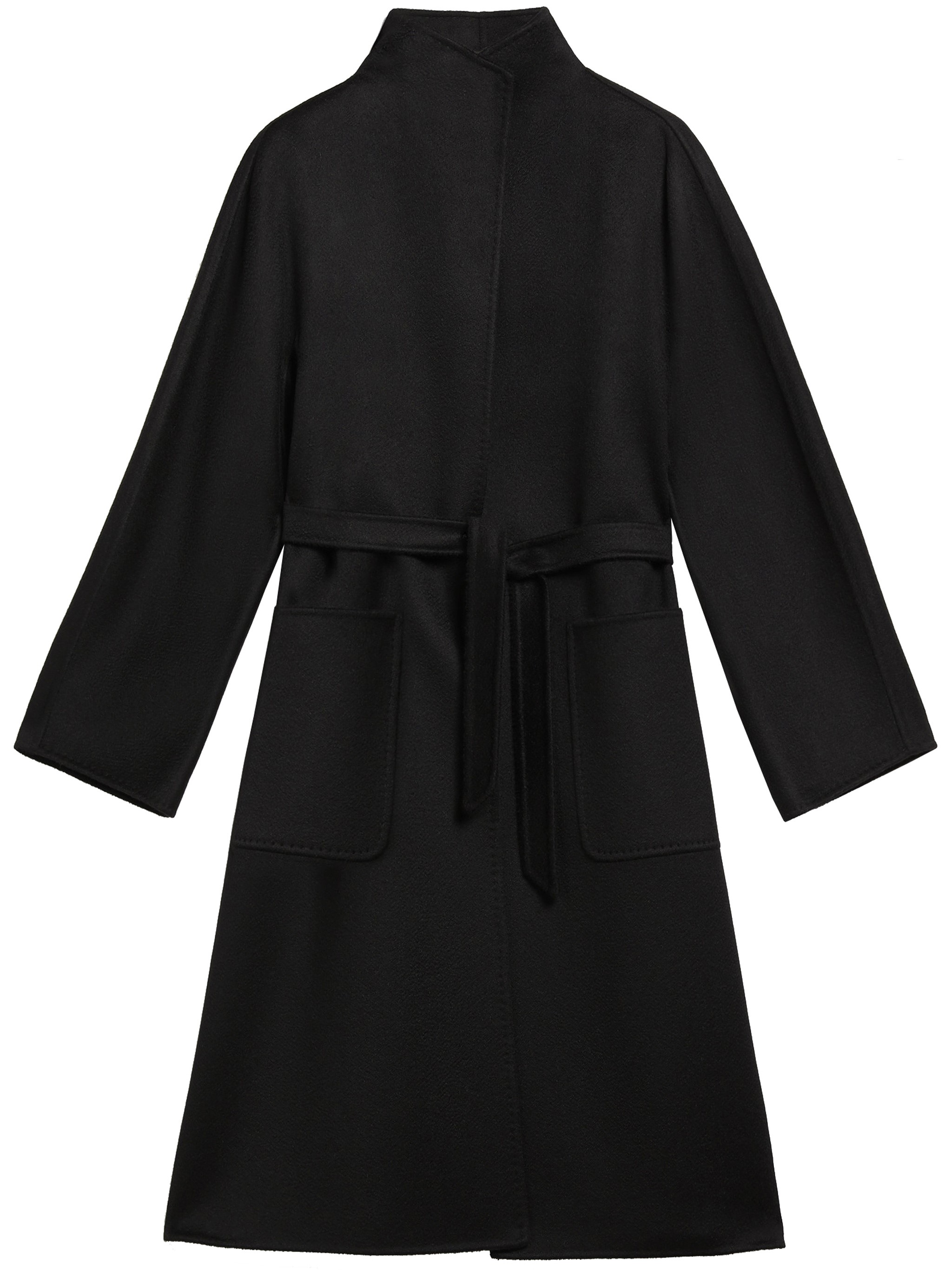 Max Mara Lilia Belted Long-sleeved Coat In Black
