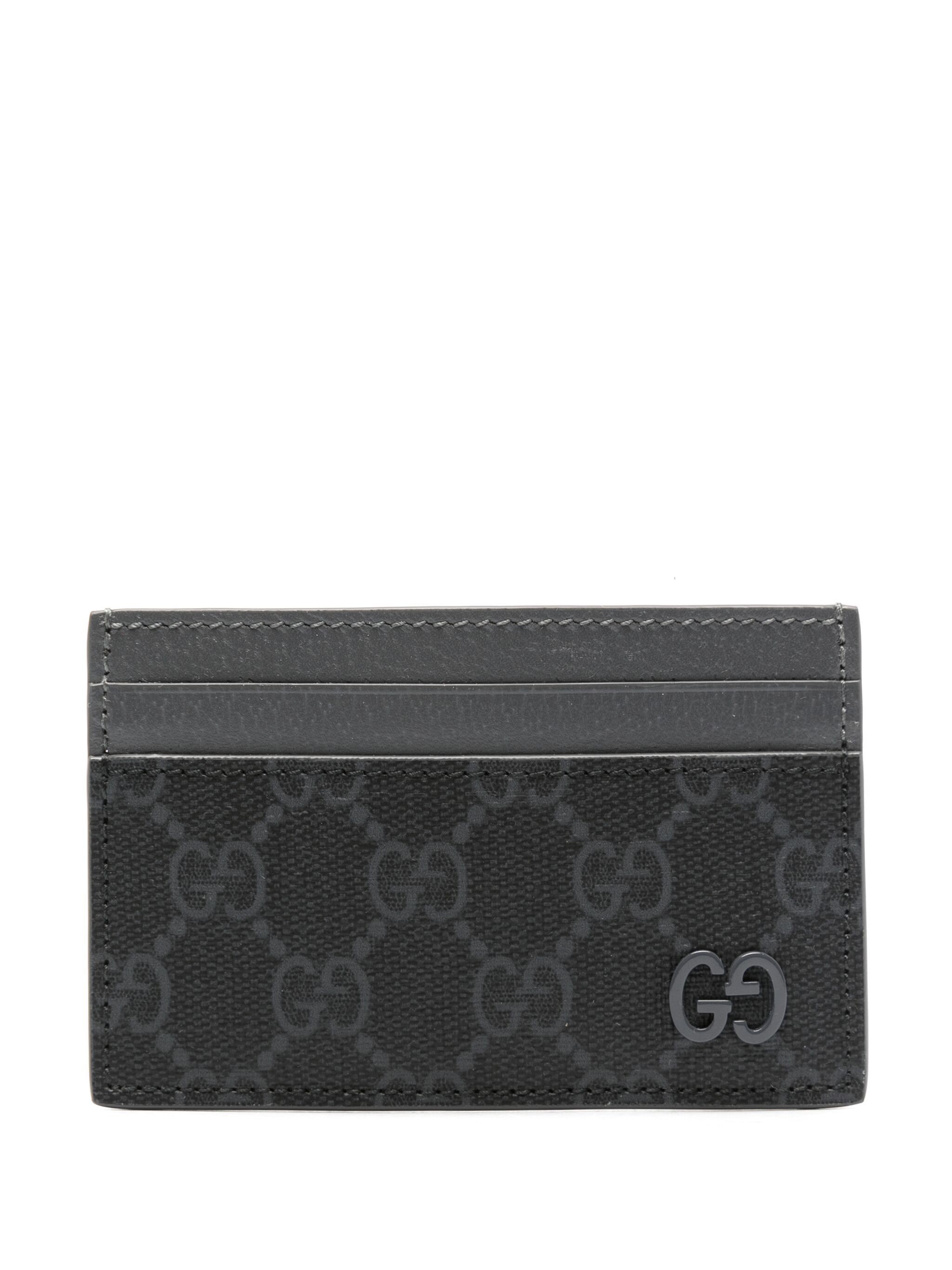 Gucci Men Gg Supreme Card Case In Gray