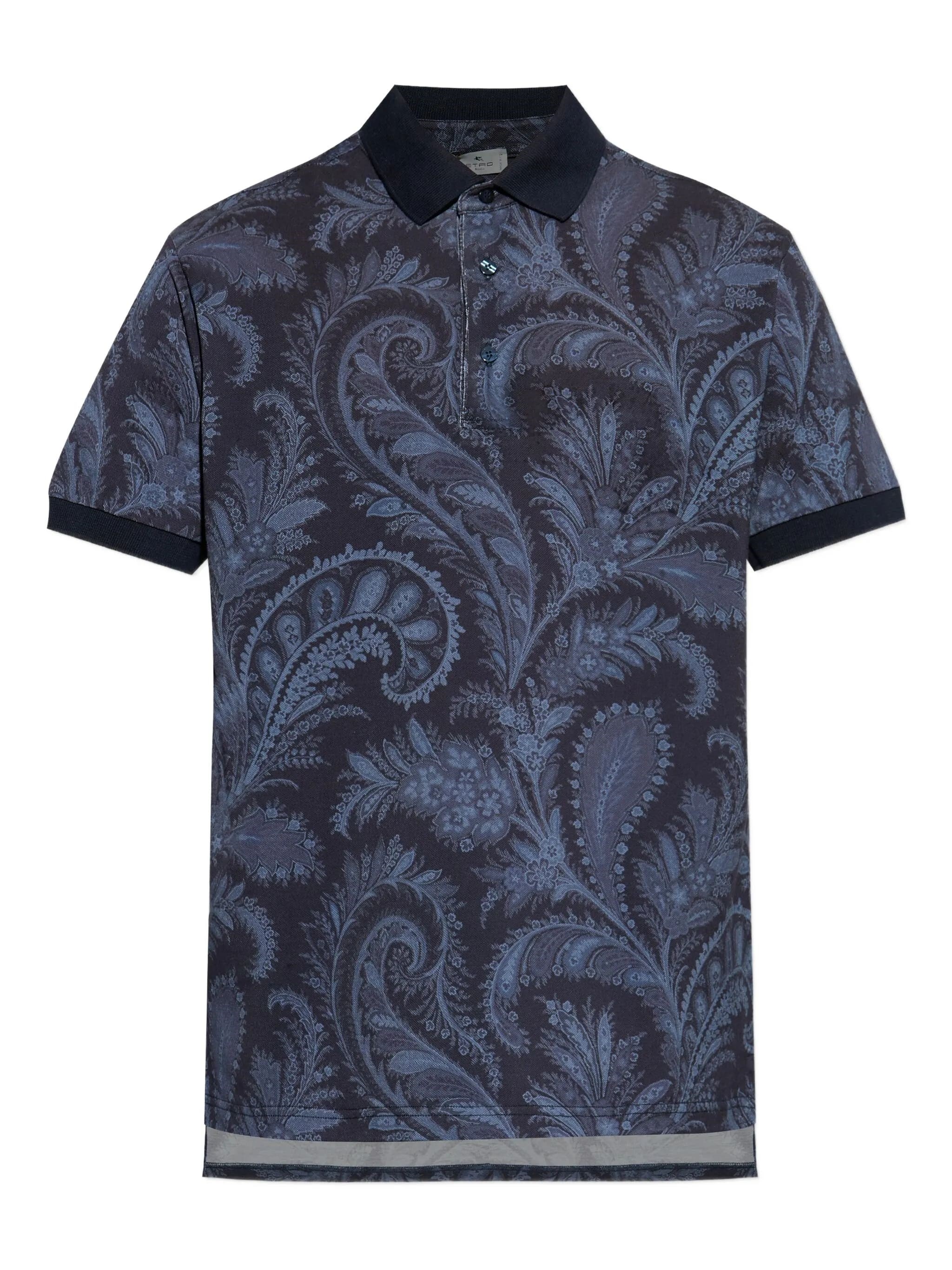 Etro Floral Paisley Print Polo T-shirt In Blue