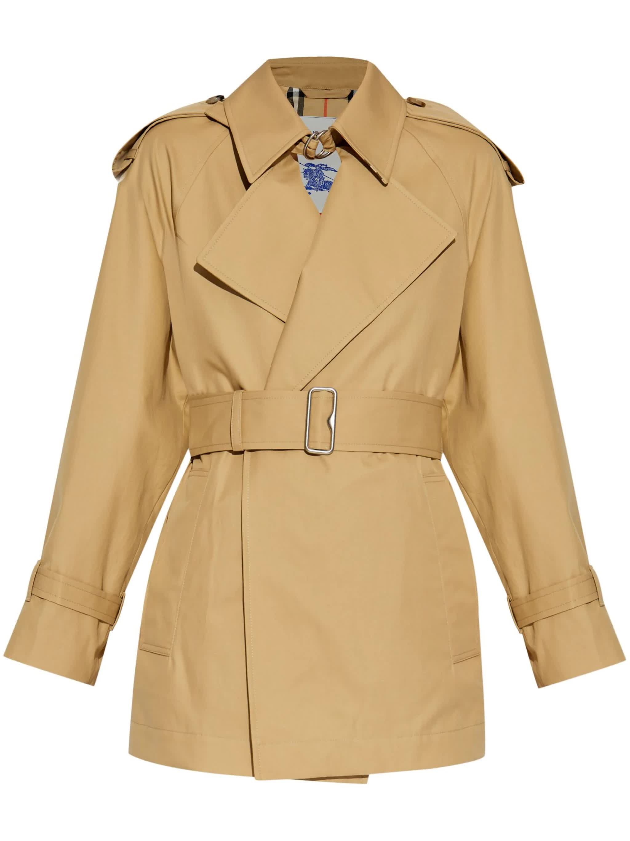 Burberry Women Cotton Trench Coat In Gold