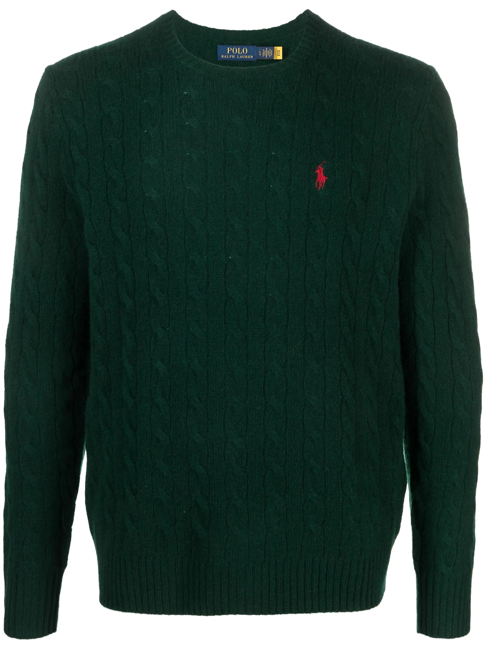 Polo Ralph Lauren Cable-knit Wool-cashmere Jumper Clothing In Green