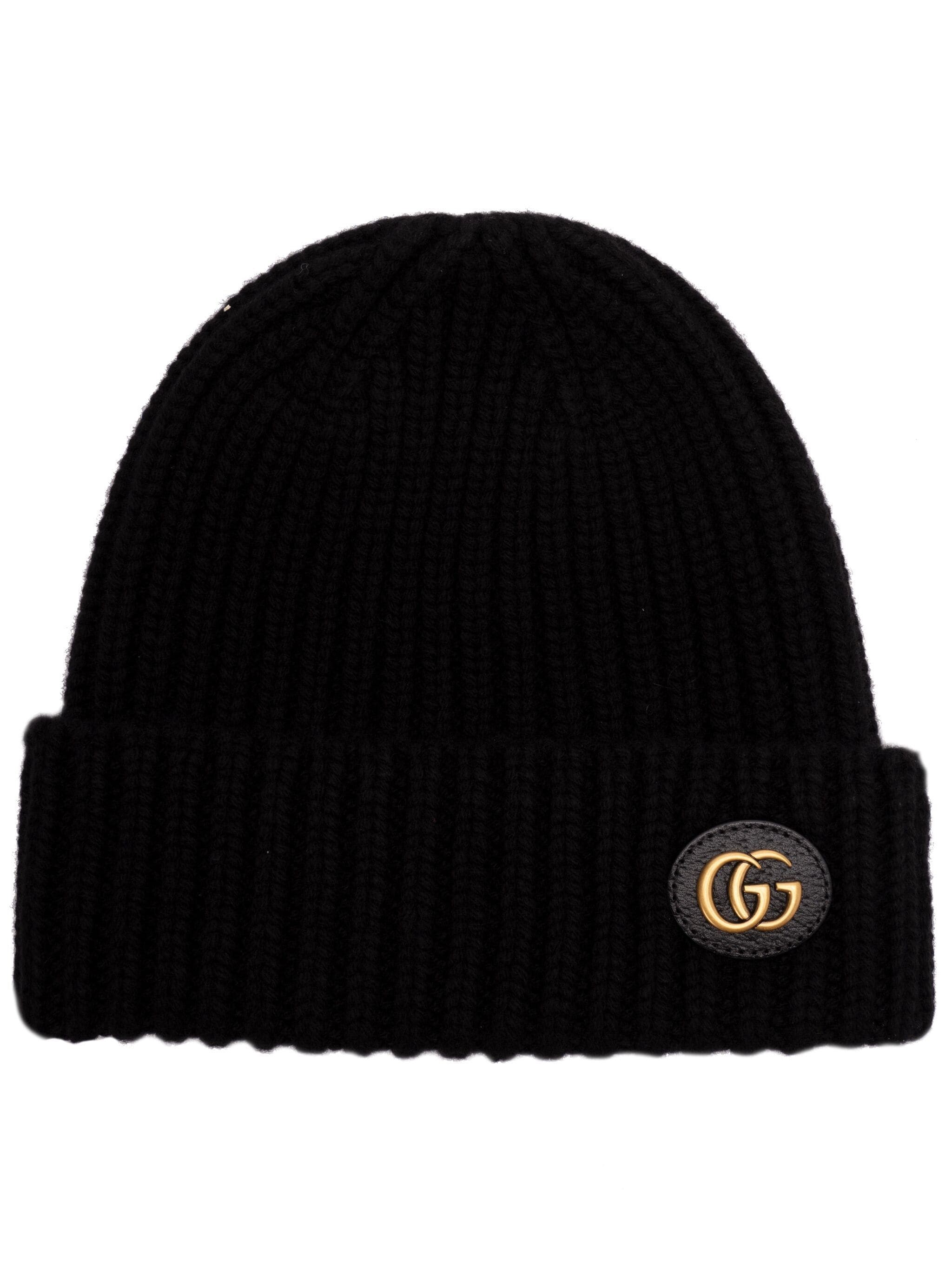 Gucci Cashmere Wool Hat With Double G In Black