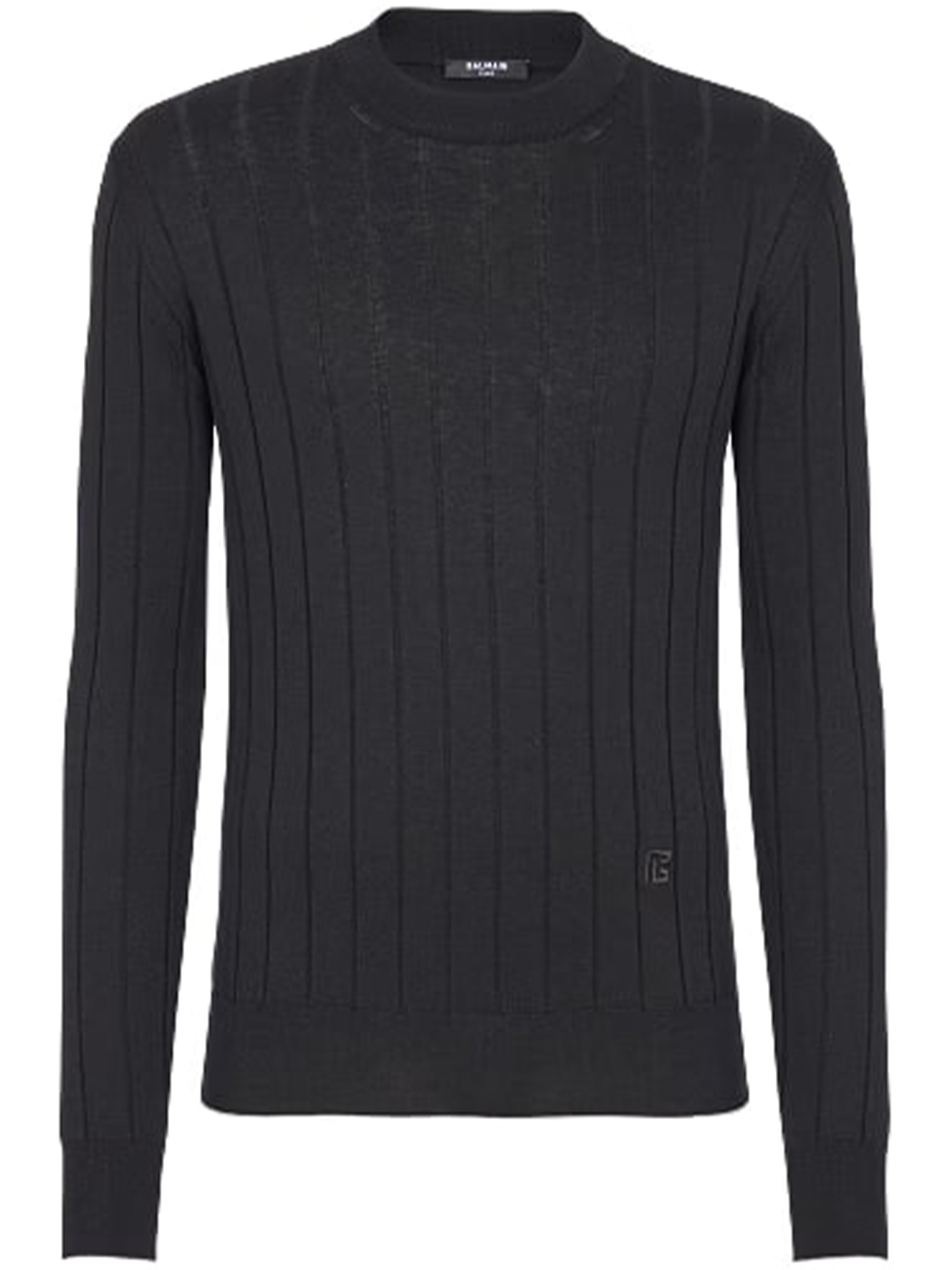 Balmain Classic Crew Neck Sweater In Black