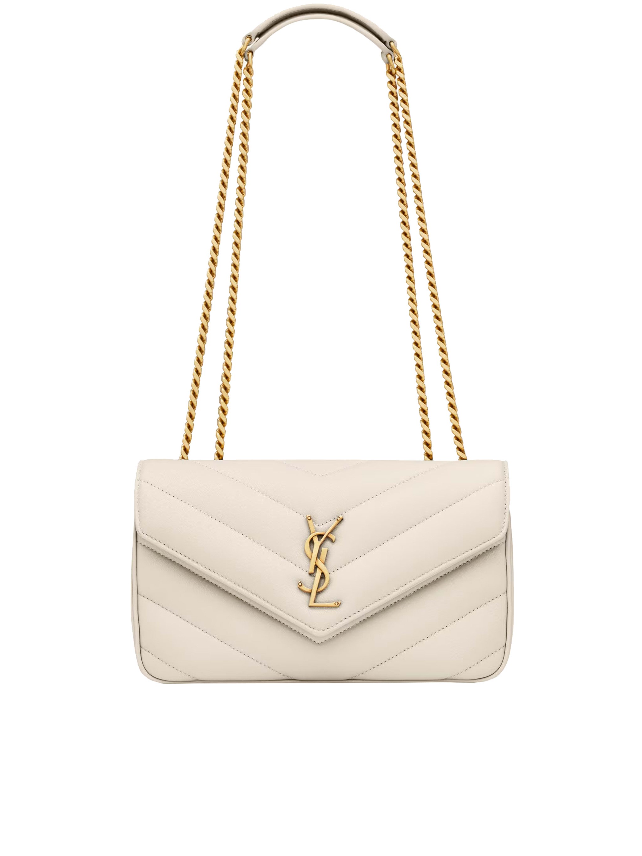 Saint Laurent Small Loulou Chevron Chain Shoulder Bag