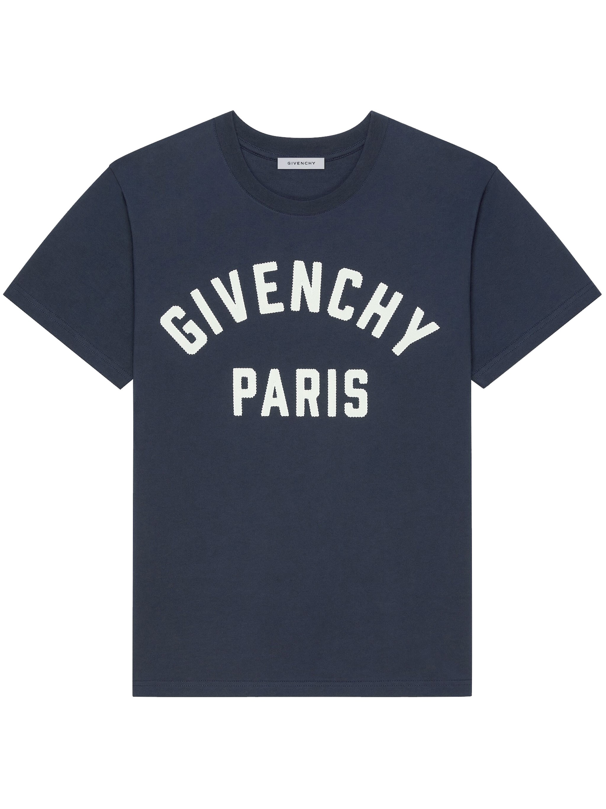Givenchy Navy Short-sleeved T-shirt With Logo In Blue