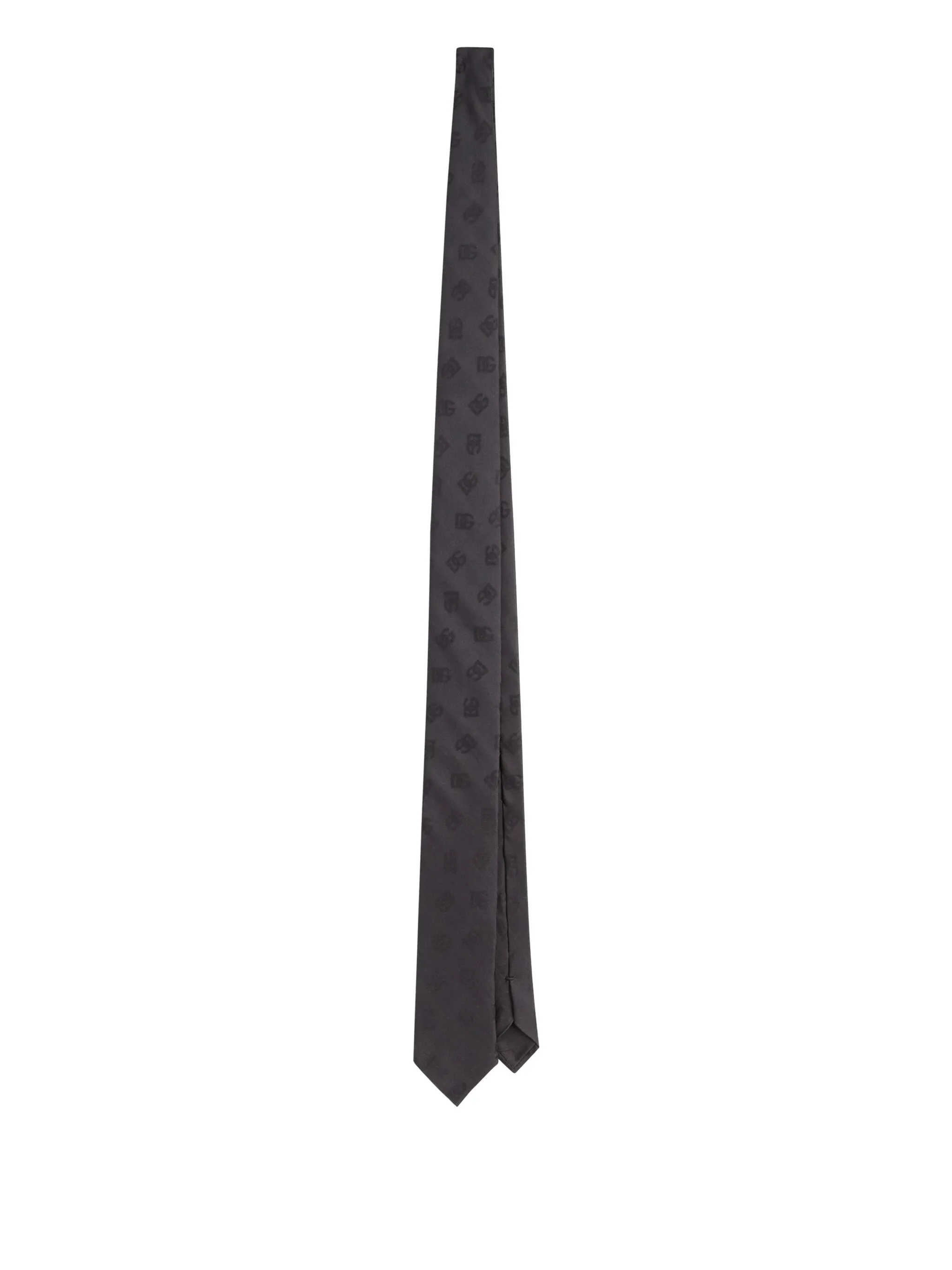 Dolce & Gabbana Jacquard Monogram Slim Tie In Black