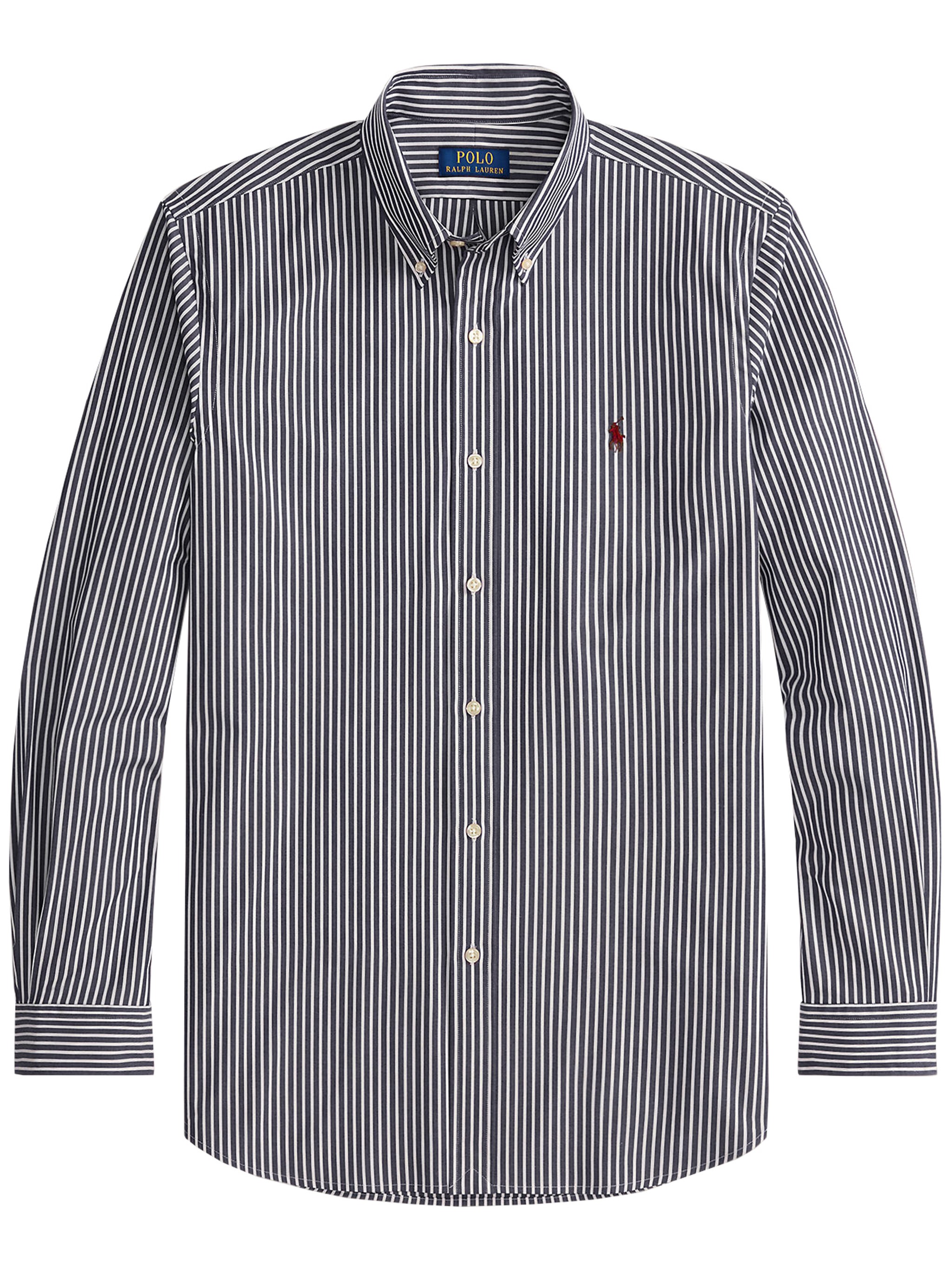Polo Ralph Lauren Striped Pattern Button-down Collar Long Sleeves In Gray
