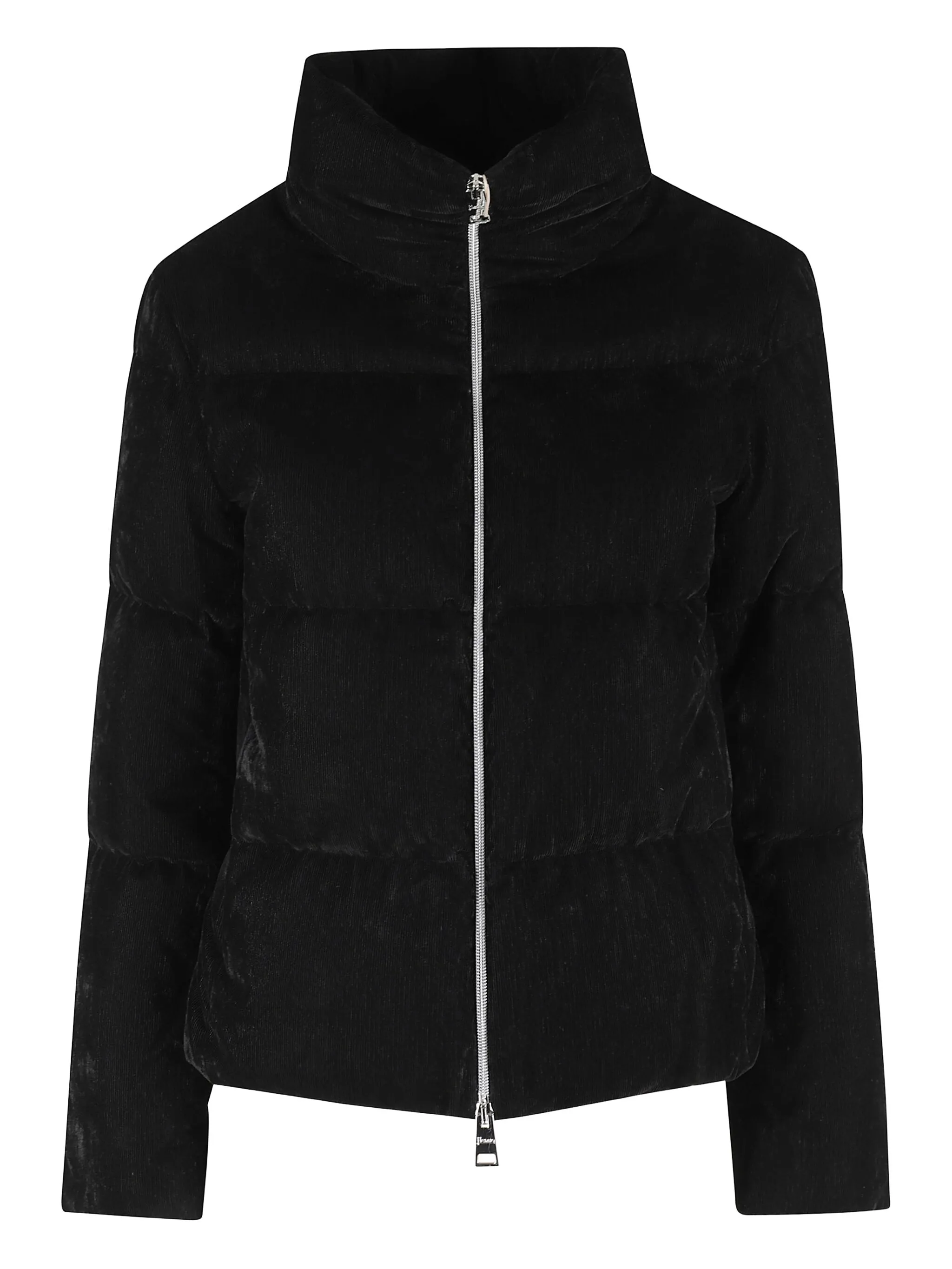 Herno Short Velvet Down Jacket In Black
