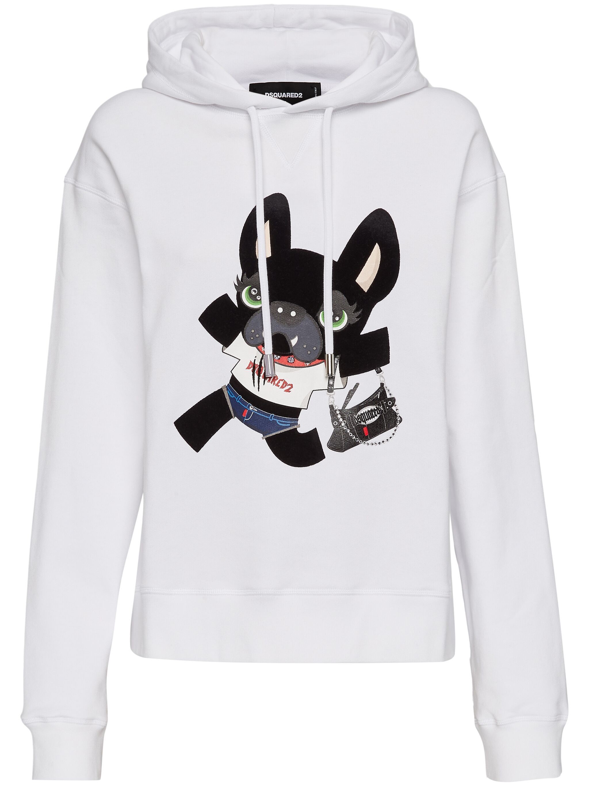 Dsquared2 Knitwear Hood Graphic Print In White