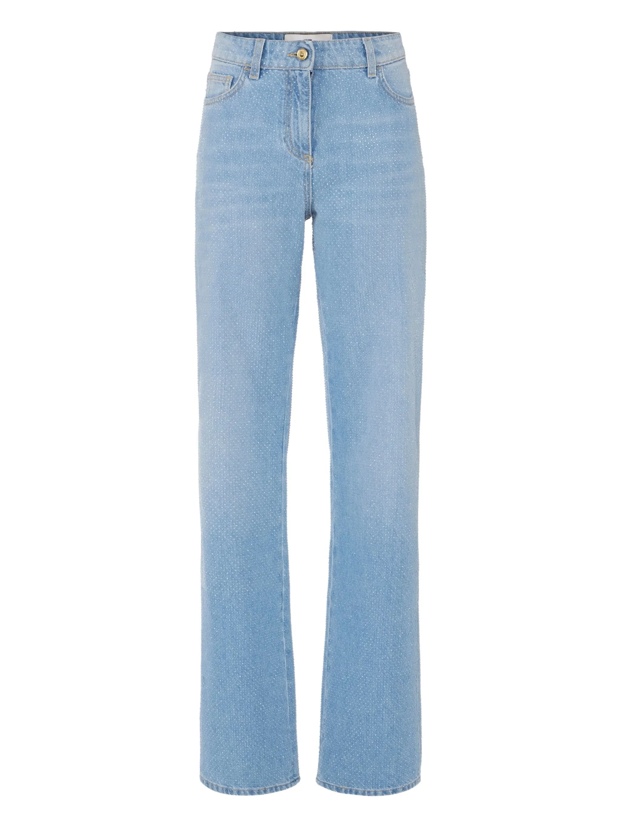 Elisabetta Franchi Rhinestone-embellished Jeans In Blue