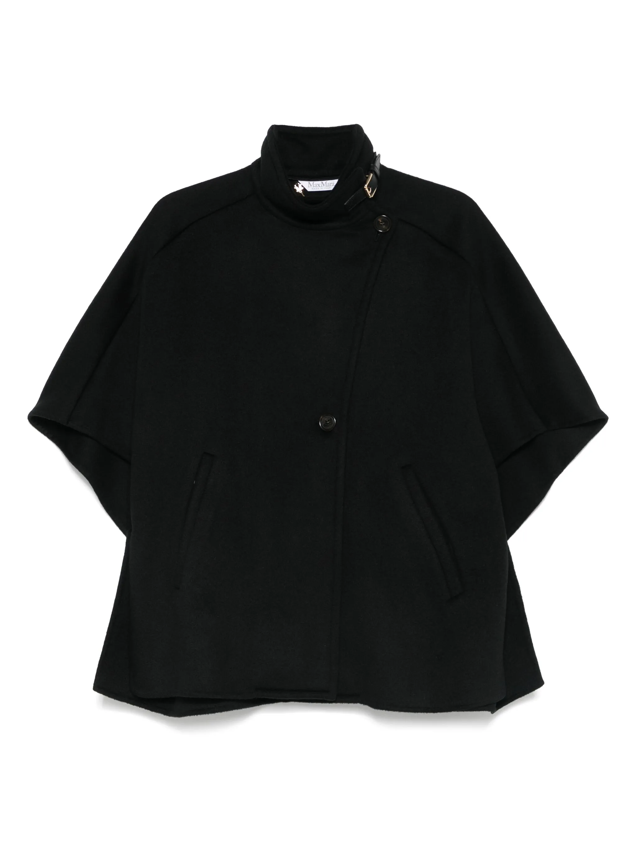Max Mara Cappa In Drap Cachemire Leggero In Black