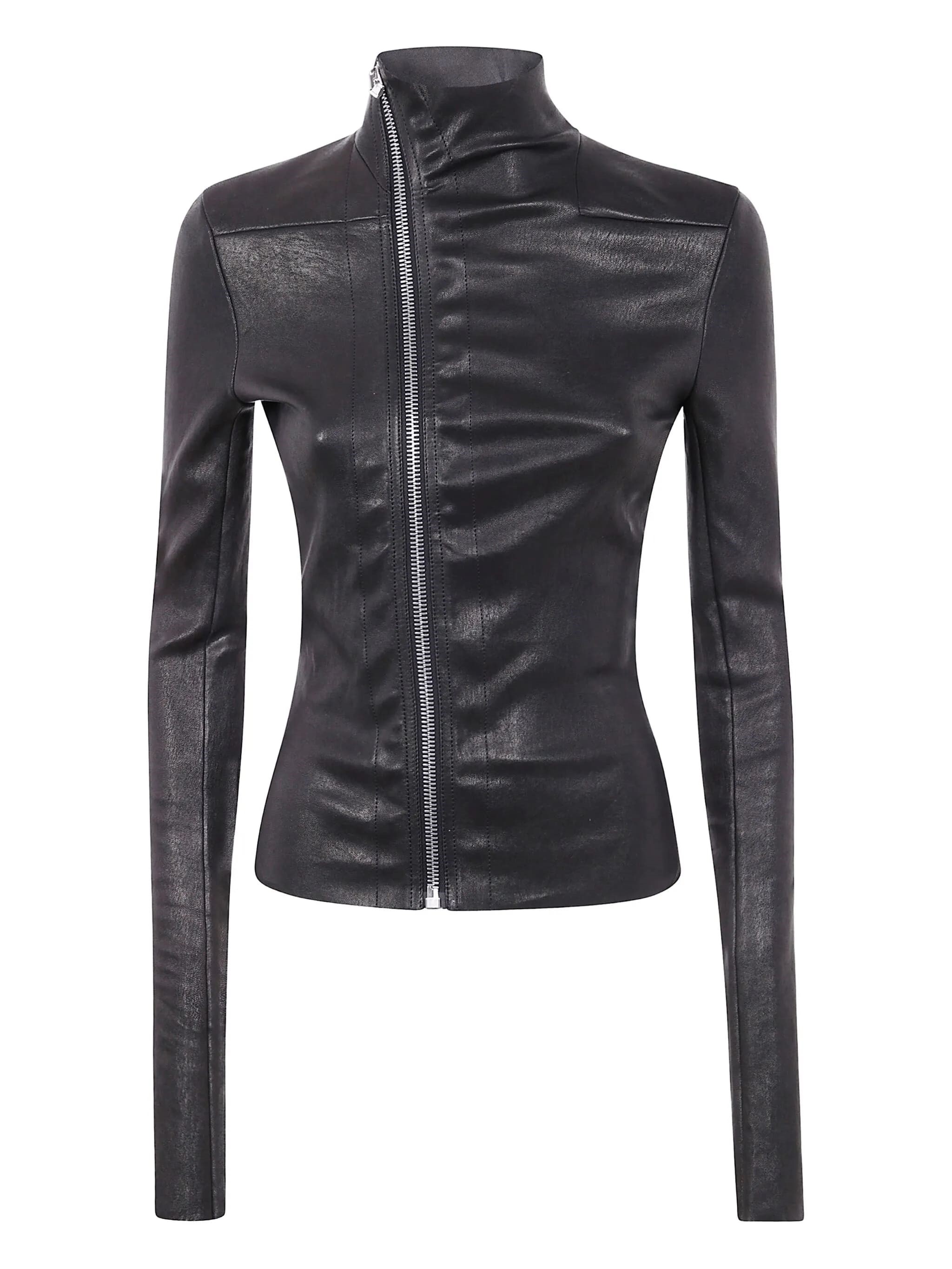 Rick Owens Gary Zip-up Leather Jacket In Black