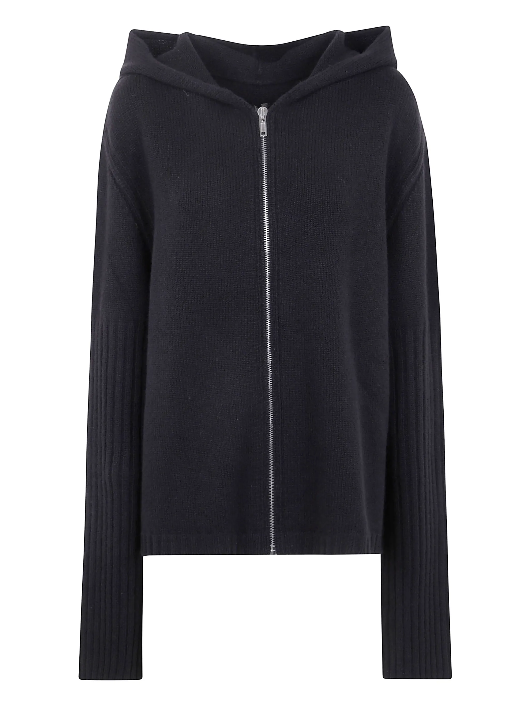 Rick Owens Zipped Hoodie In Black