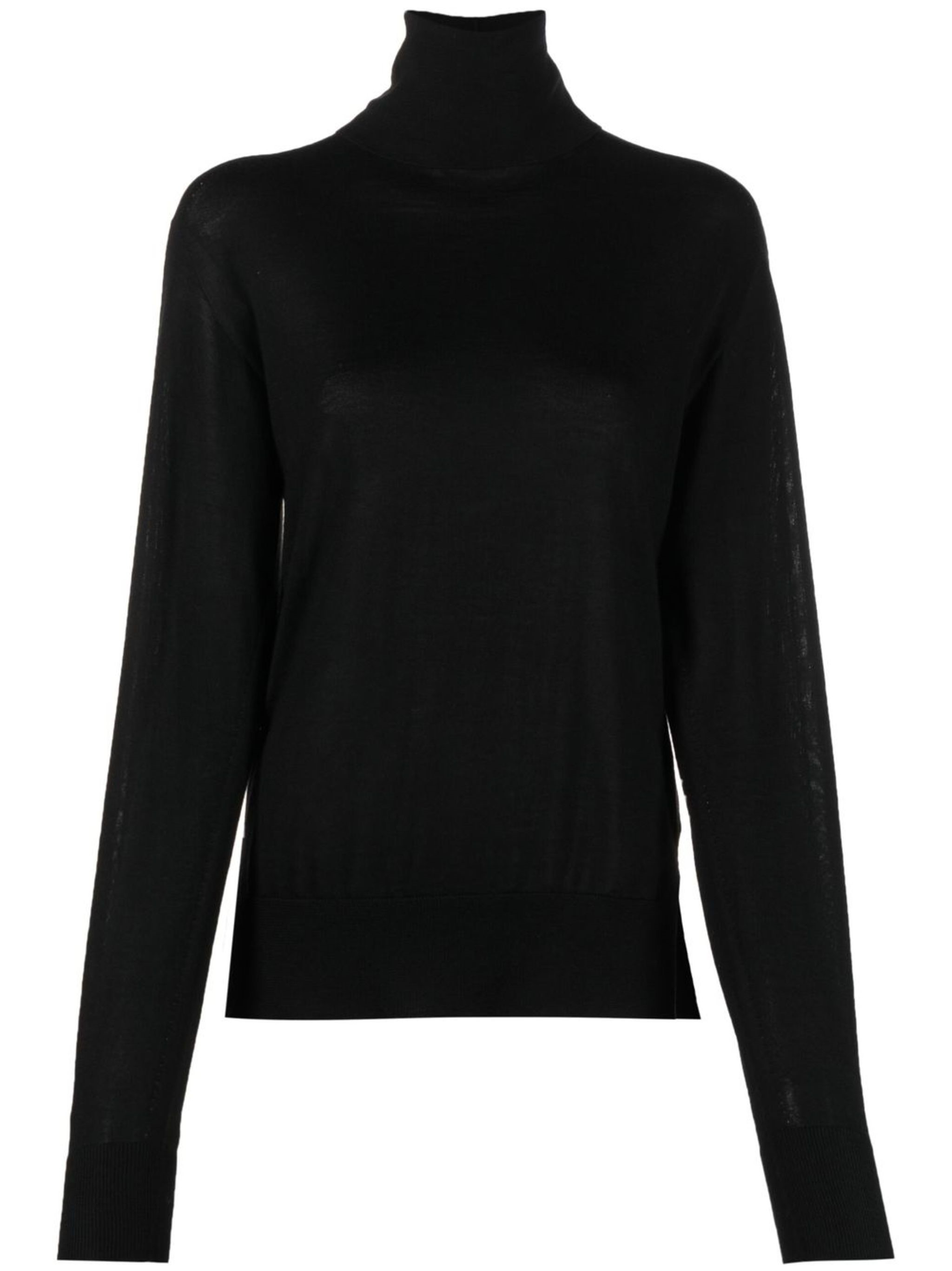 Jil Sander Knitwear Turtleneck Sweater Lightweight Long Sleeves In Black