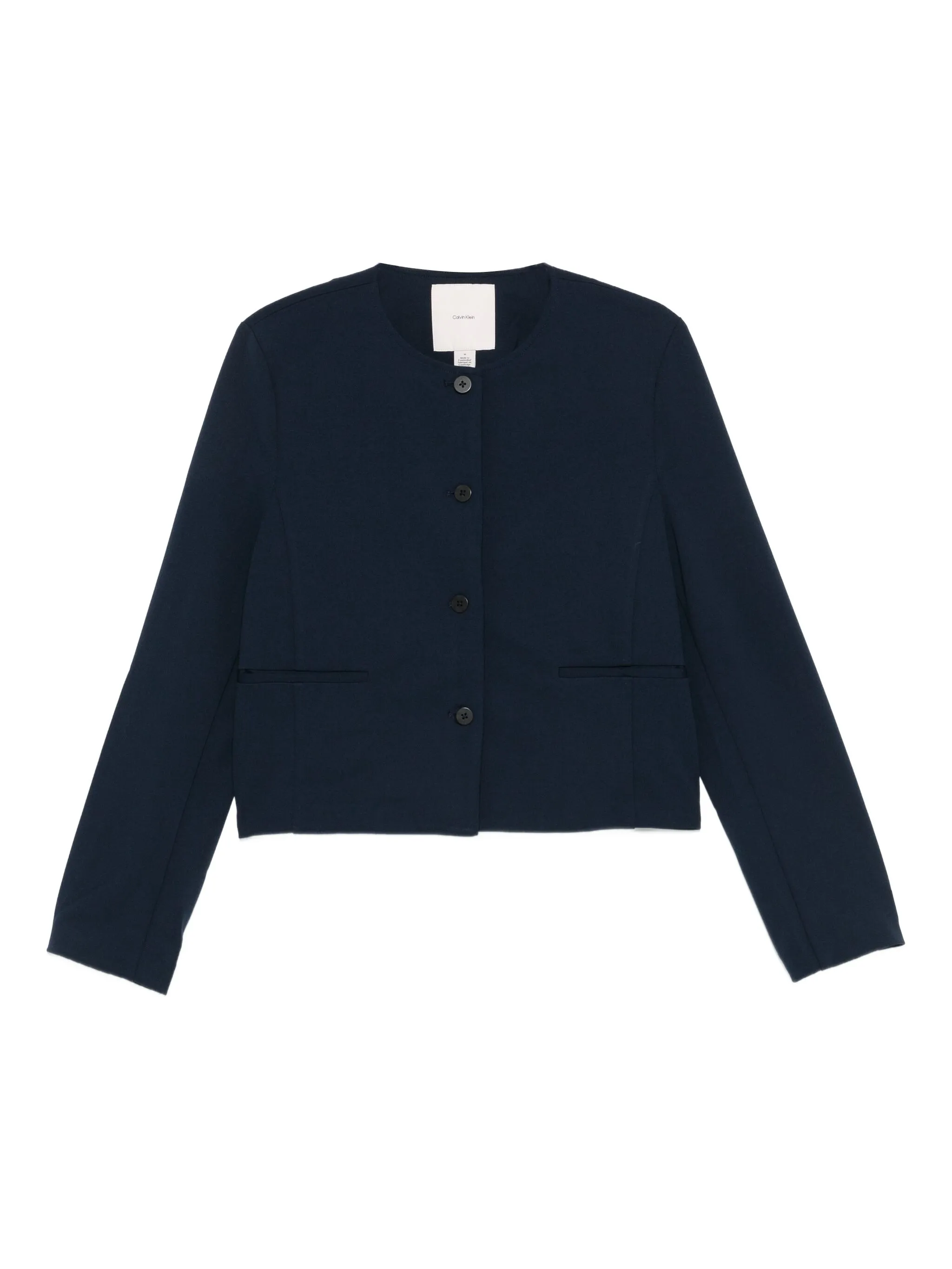 Calvin Klein Stretch Crepe Lady Jacket In Blue