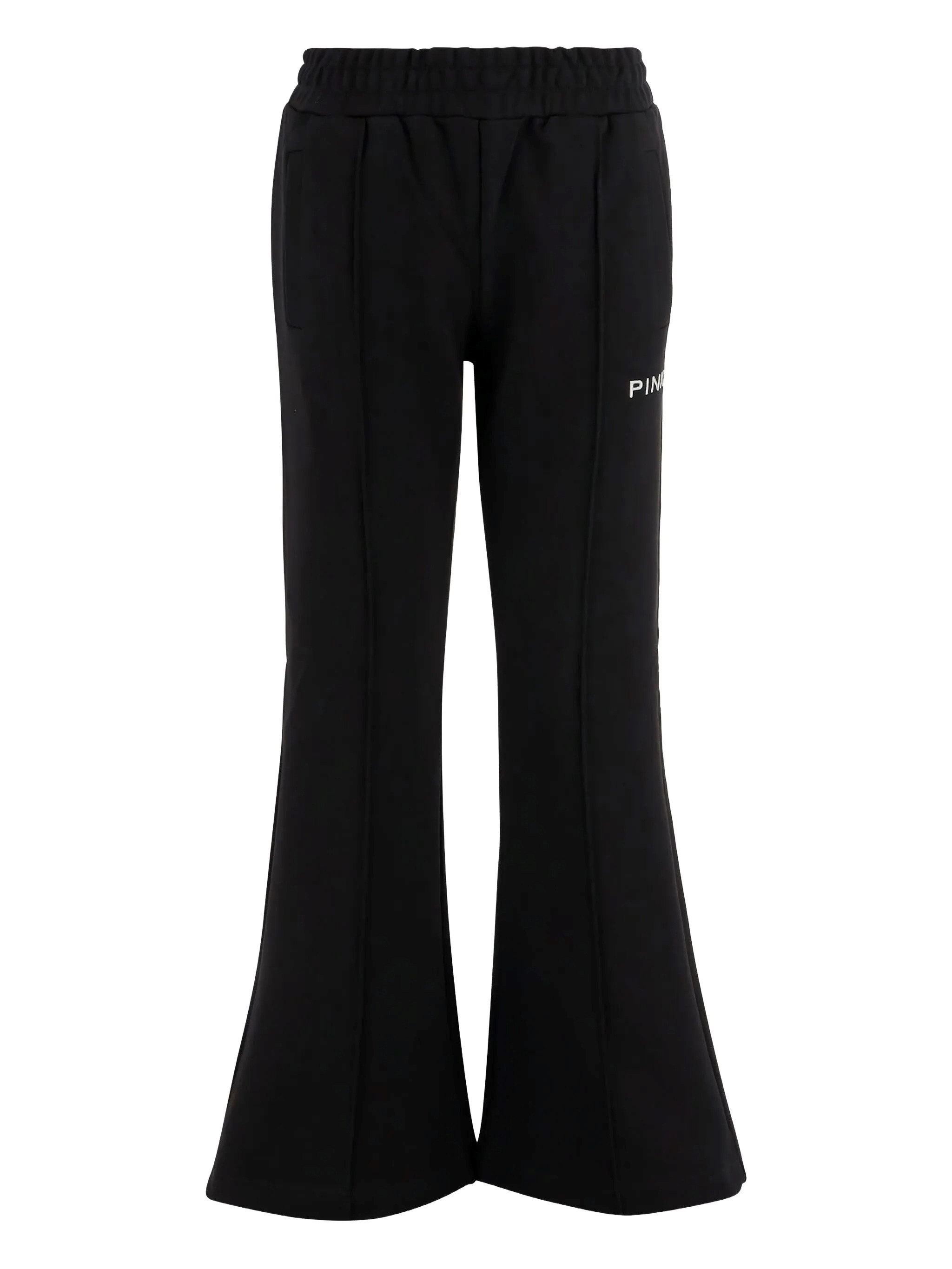 Pinko Logo Embroidered Flared Pants In Black