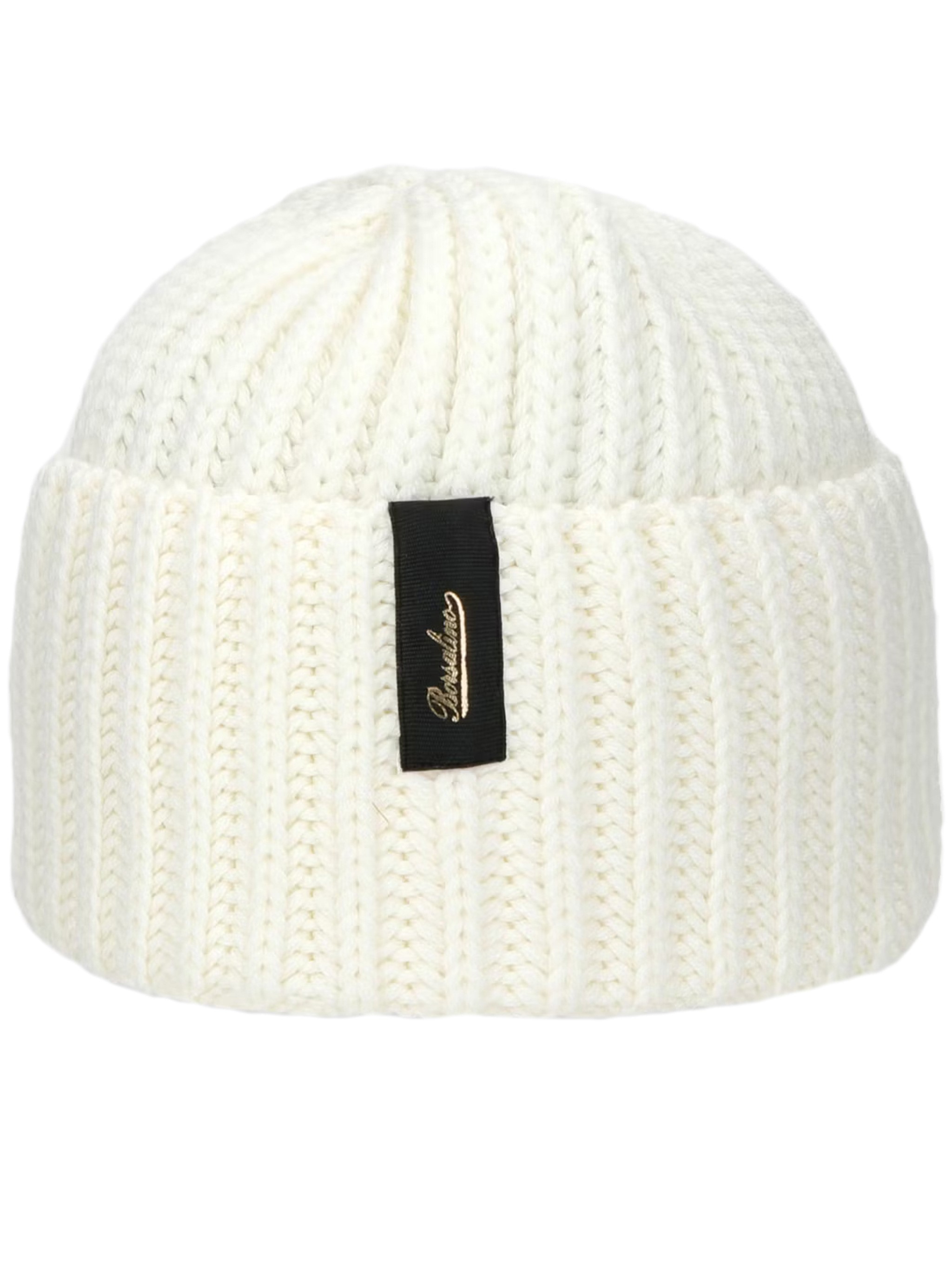 Borsalino Knit Ribbed Cuff Turn-up Hat In Metallic