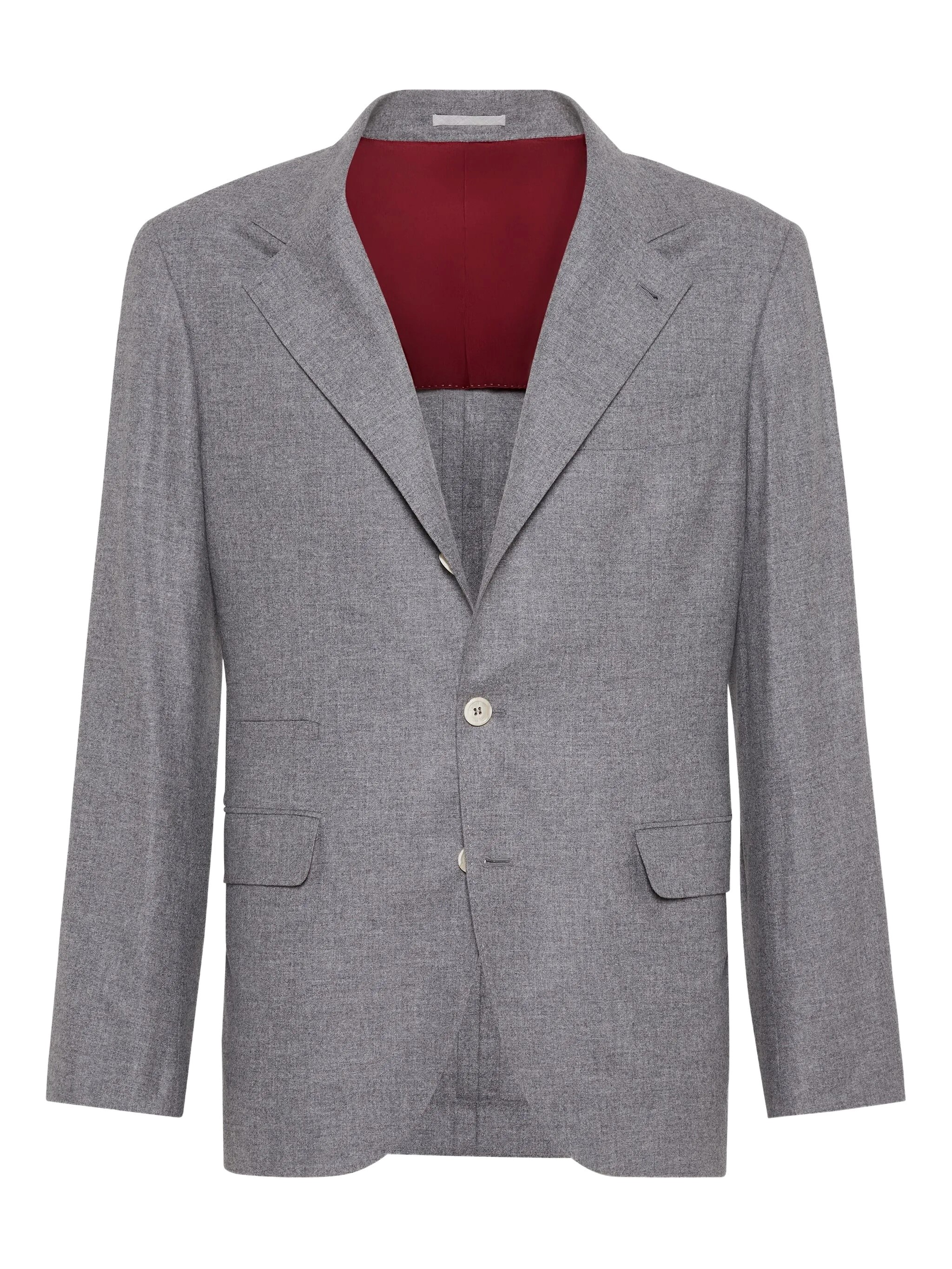 Brunello Cucinelli Tailored Blazer Notch Lapels In Gray