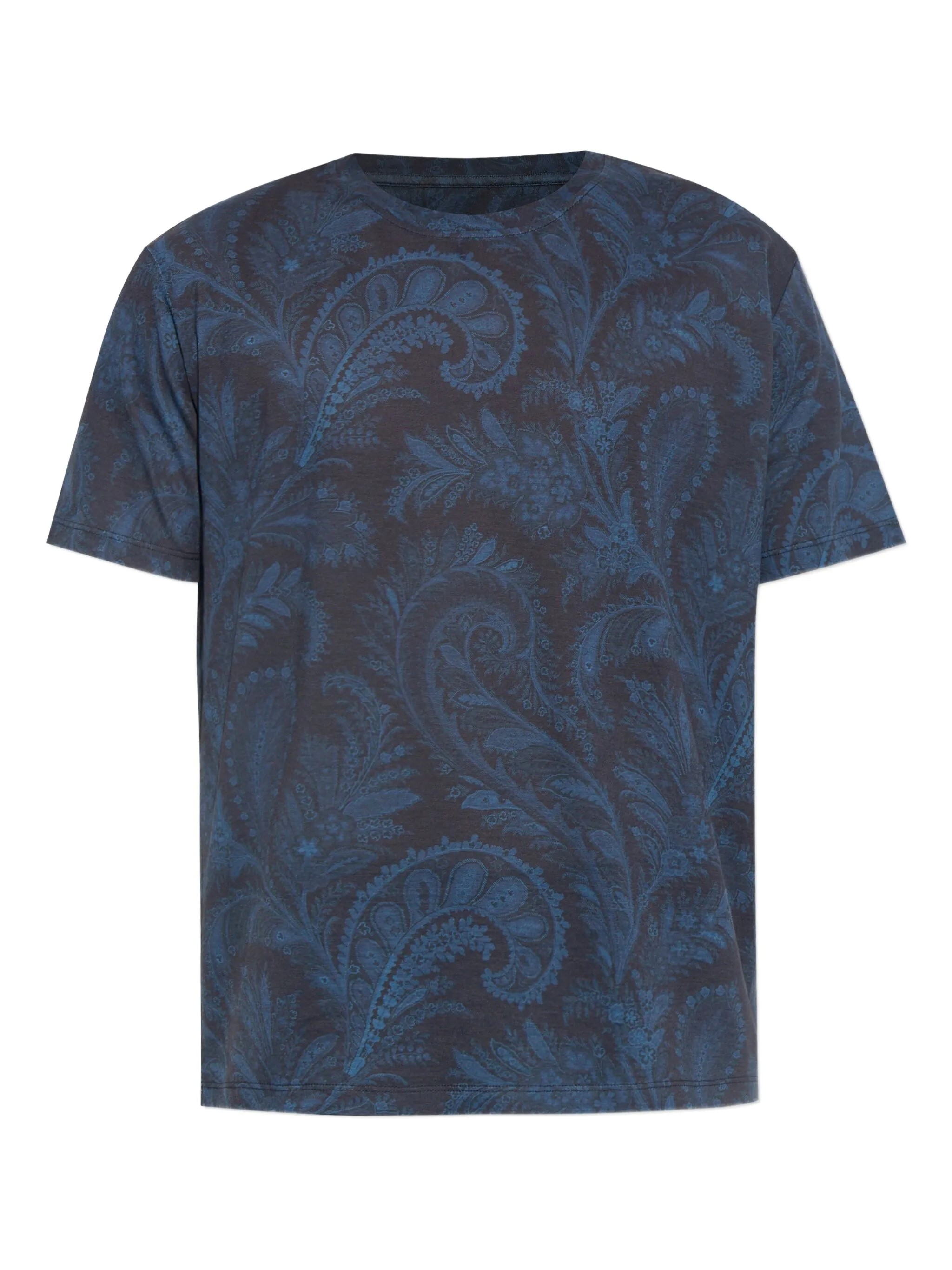 Etro Roma T-shirt Paisley Pattern Round Neck In Blue