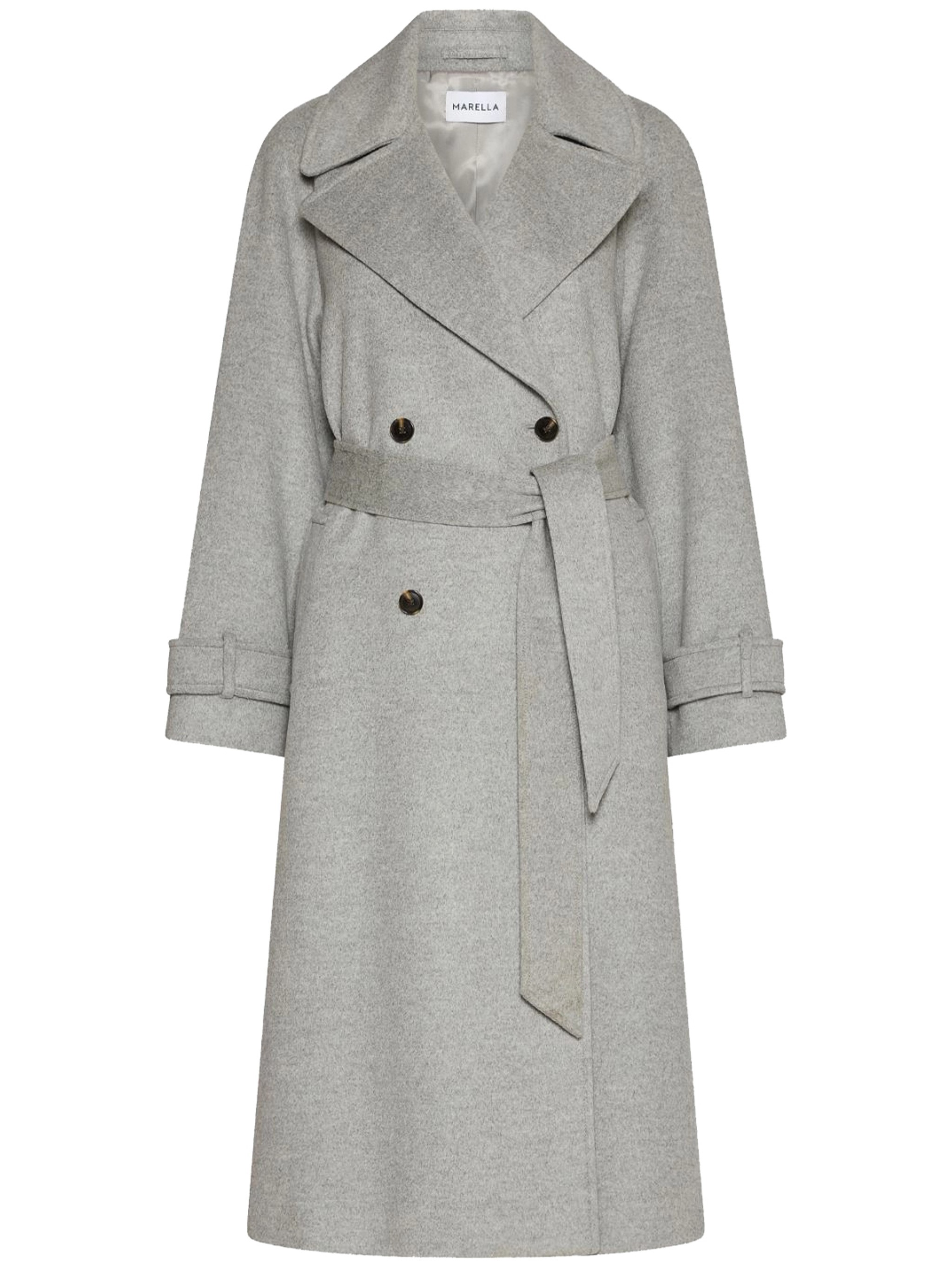 Marella Wool And Cashmere Broadcloth Coat In Gray