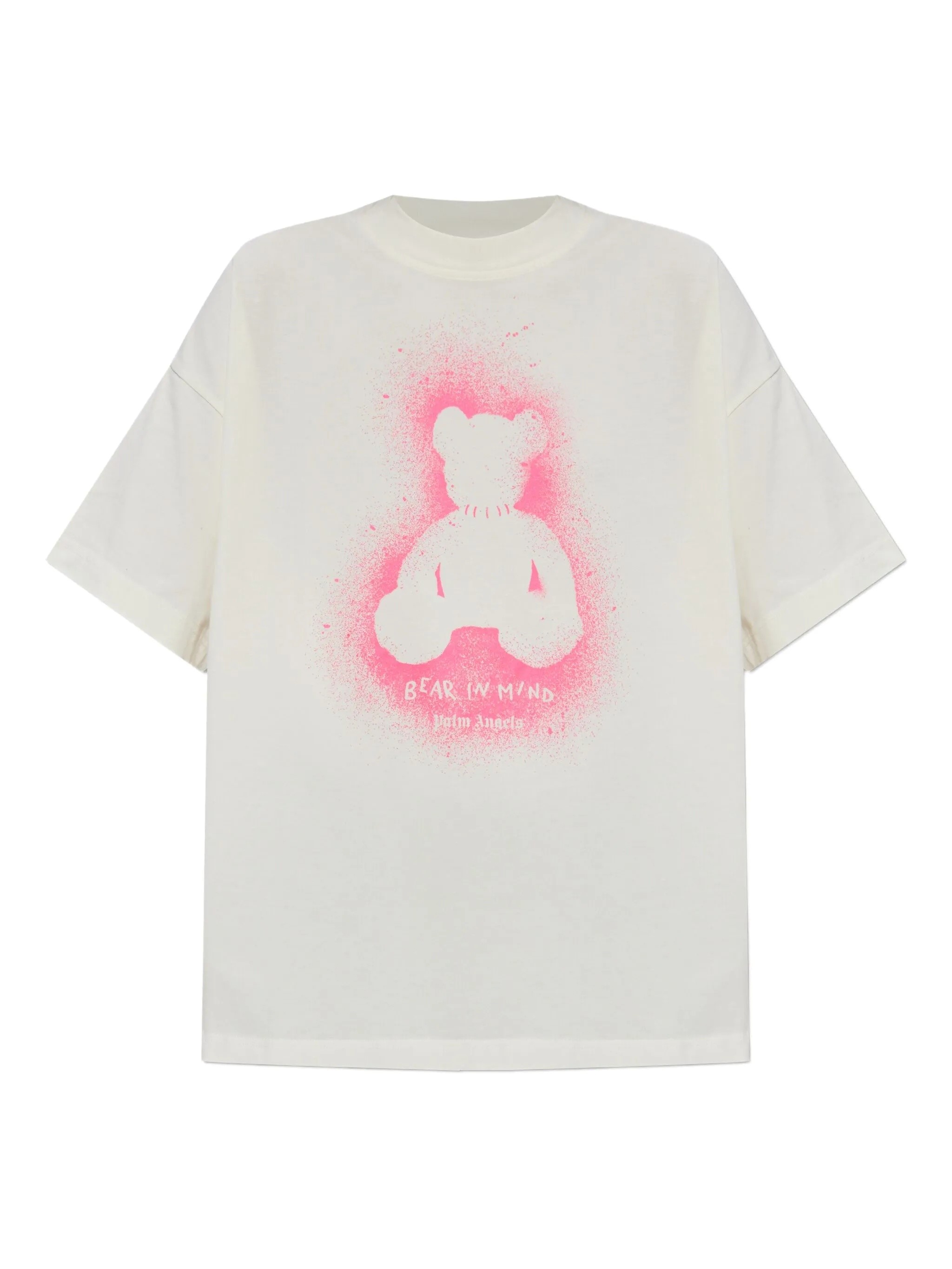 Palm Angels Spray Bear Loose T-shirt In White