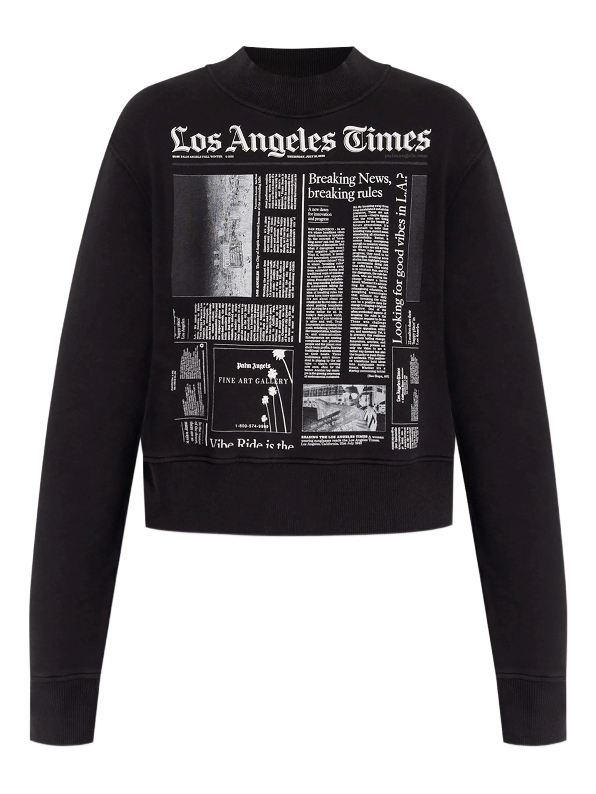 Palm Angels Text Printed Crewneck Sweatshirt In Black