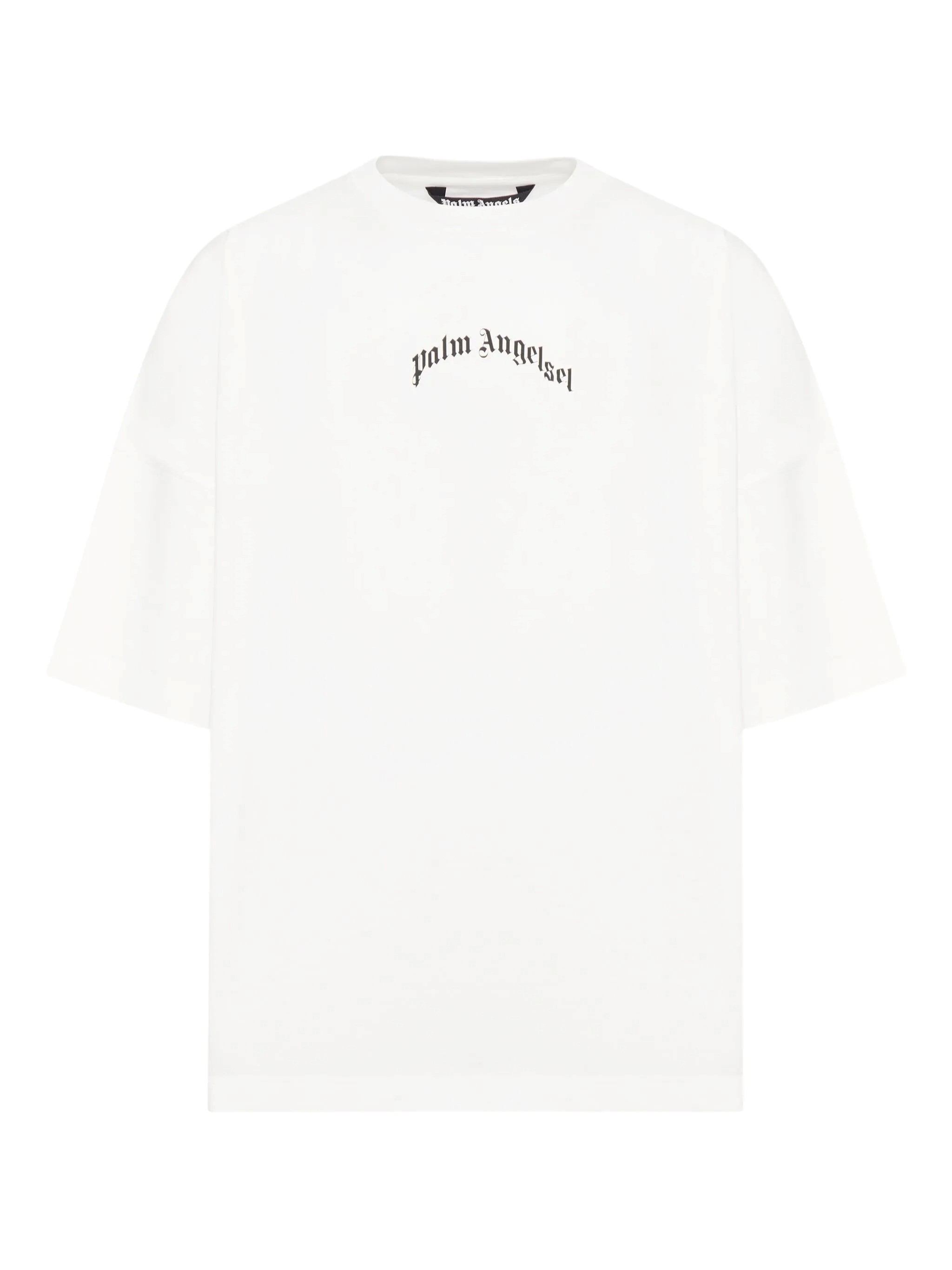 Palm Angels Relaxed-fit White T-shirt With Logo Print In White