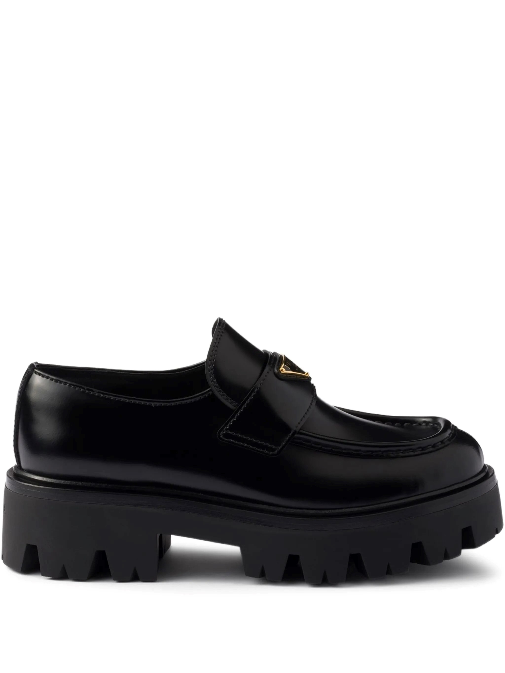 Prada Modern Loafers With Chunky Sole Design In Black