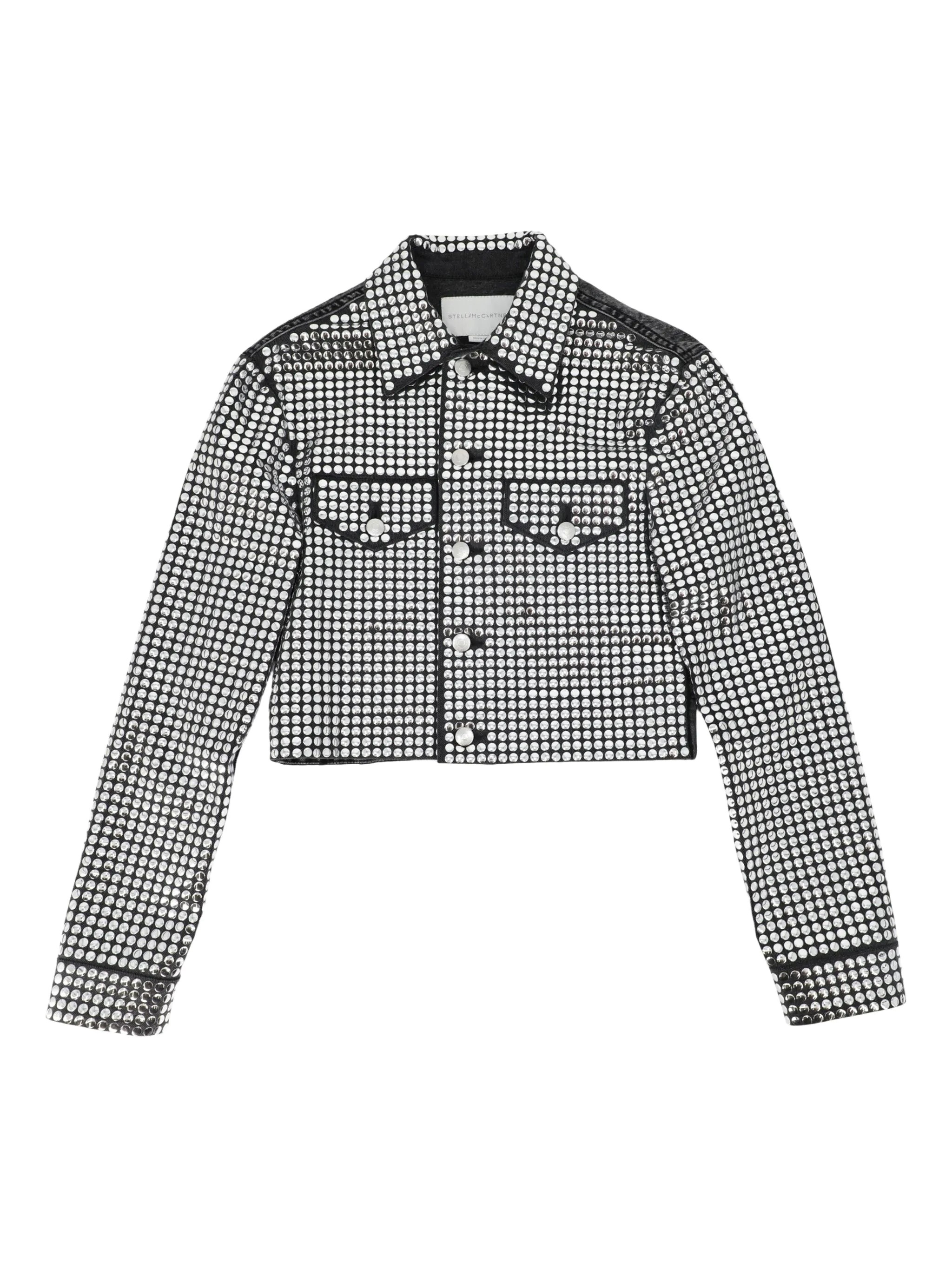 Stella Mccartney Denim Jacket With Mirror Clothing In Black