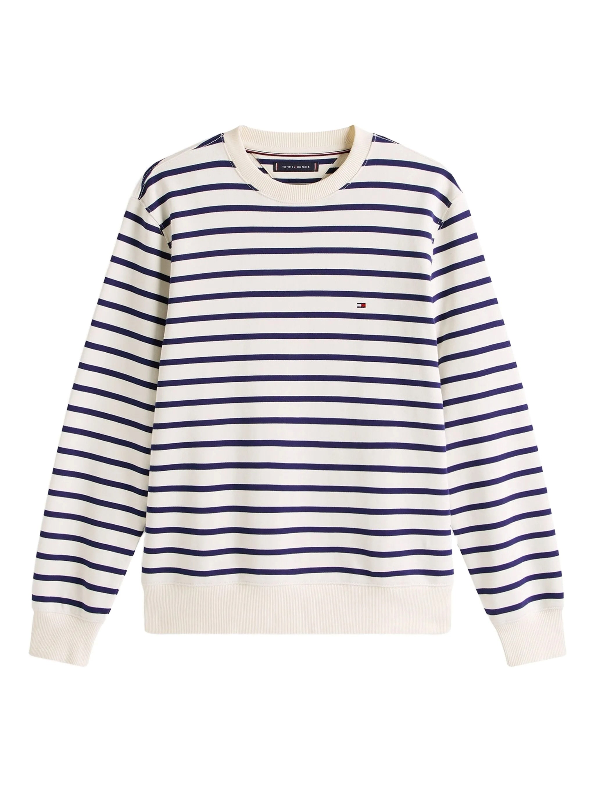 Tommy Hilfiger Essential Terry Stripe Crewneck Clothing In White