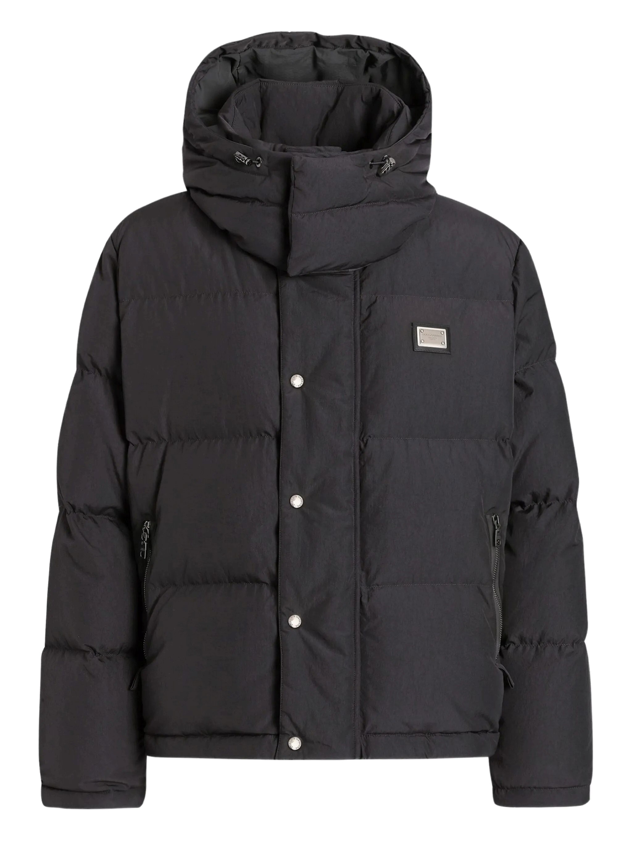 Dolce & Gabbana Men Nylon Short Down Jacket In Black