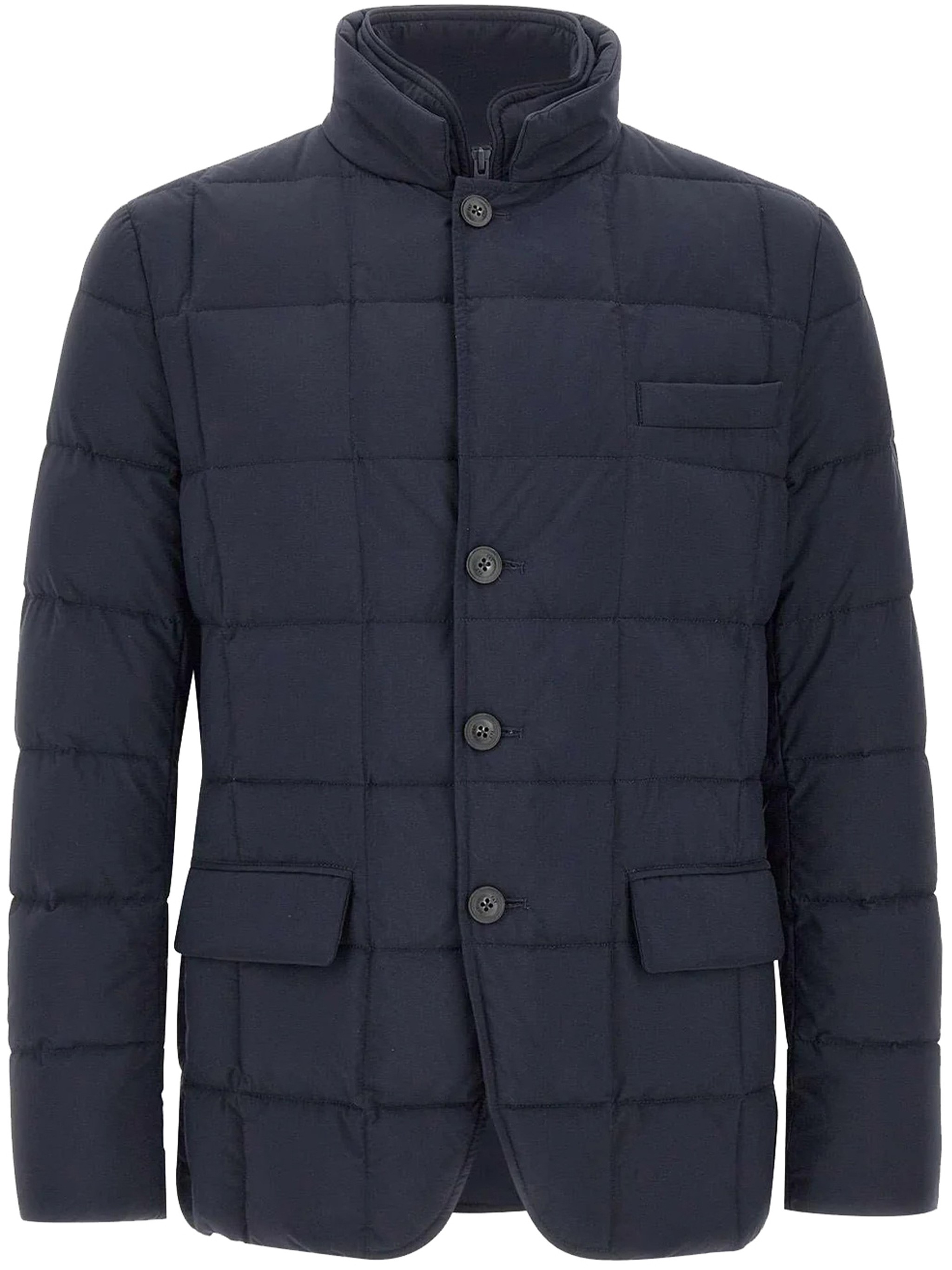 Fay Double-front Quilted Jacket With Water-repellent Finish In Blue