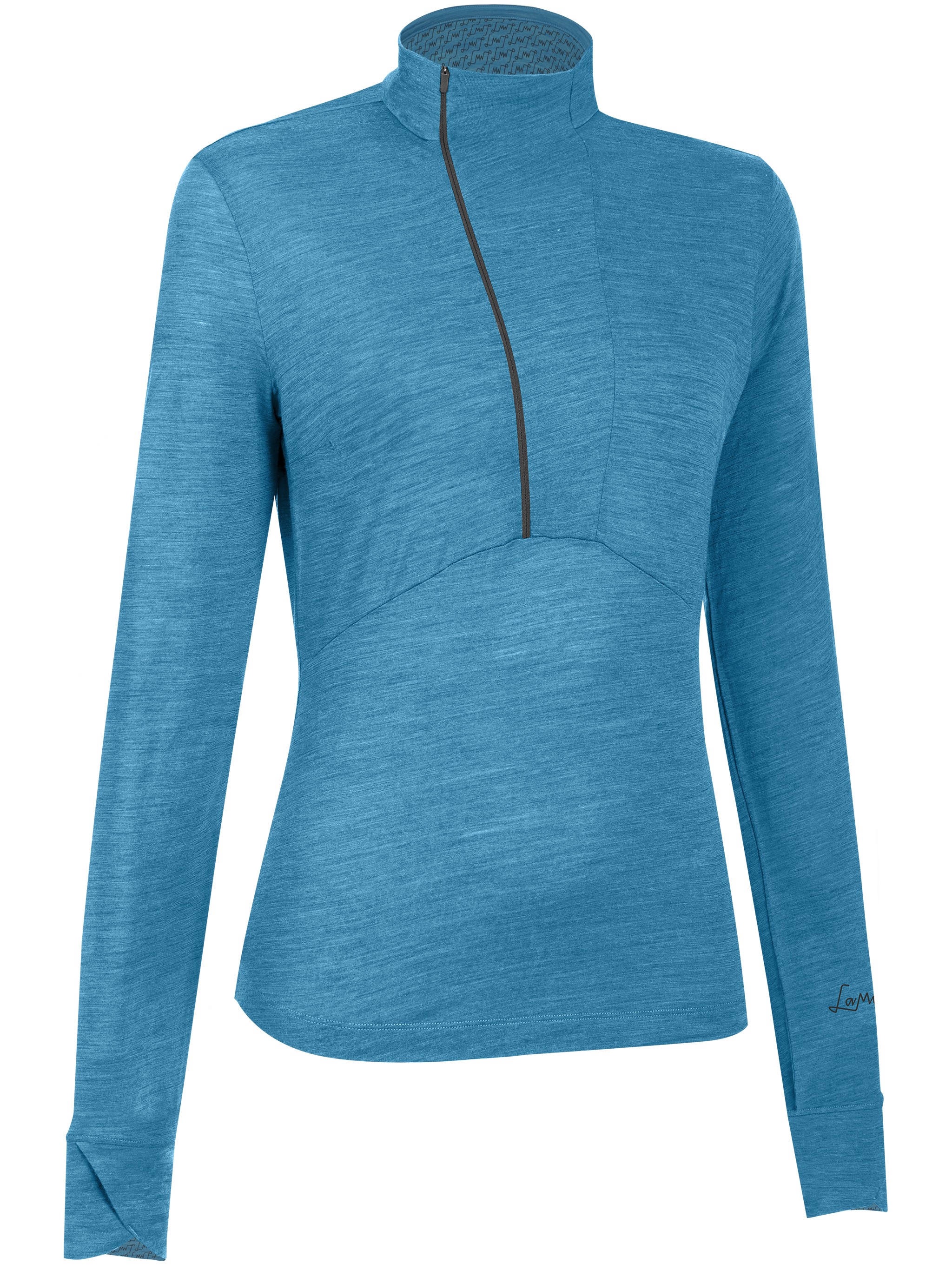 Lamunt Alexandra L/s Zip Tee Ii In Blue