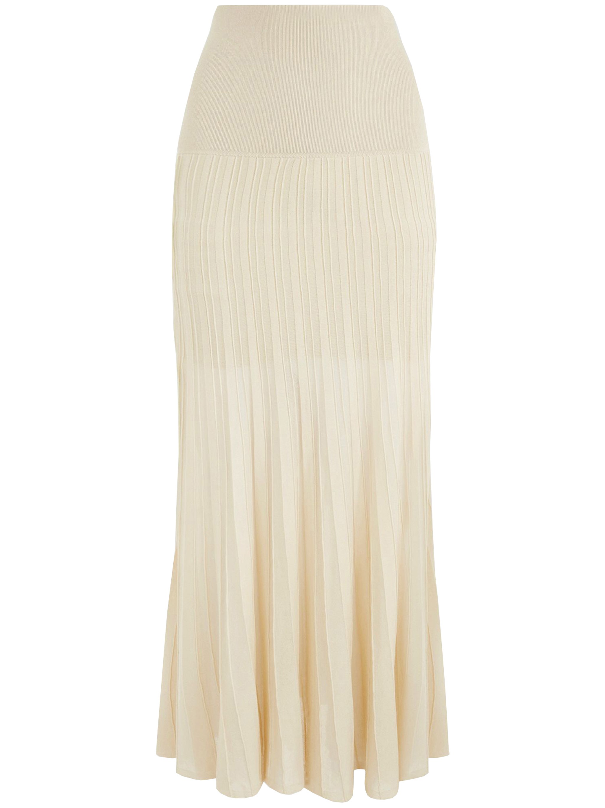 Isabel Marant Women Light Beige Pleated Crepe Knit Ezra Long Skirt In Neutral
