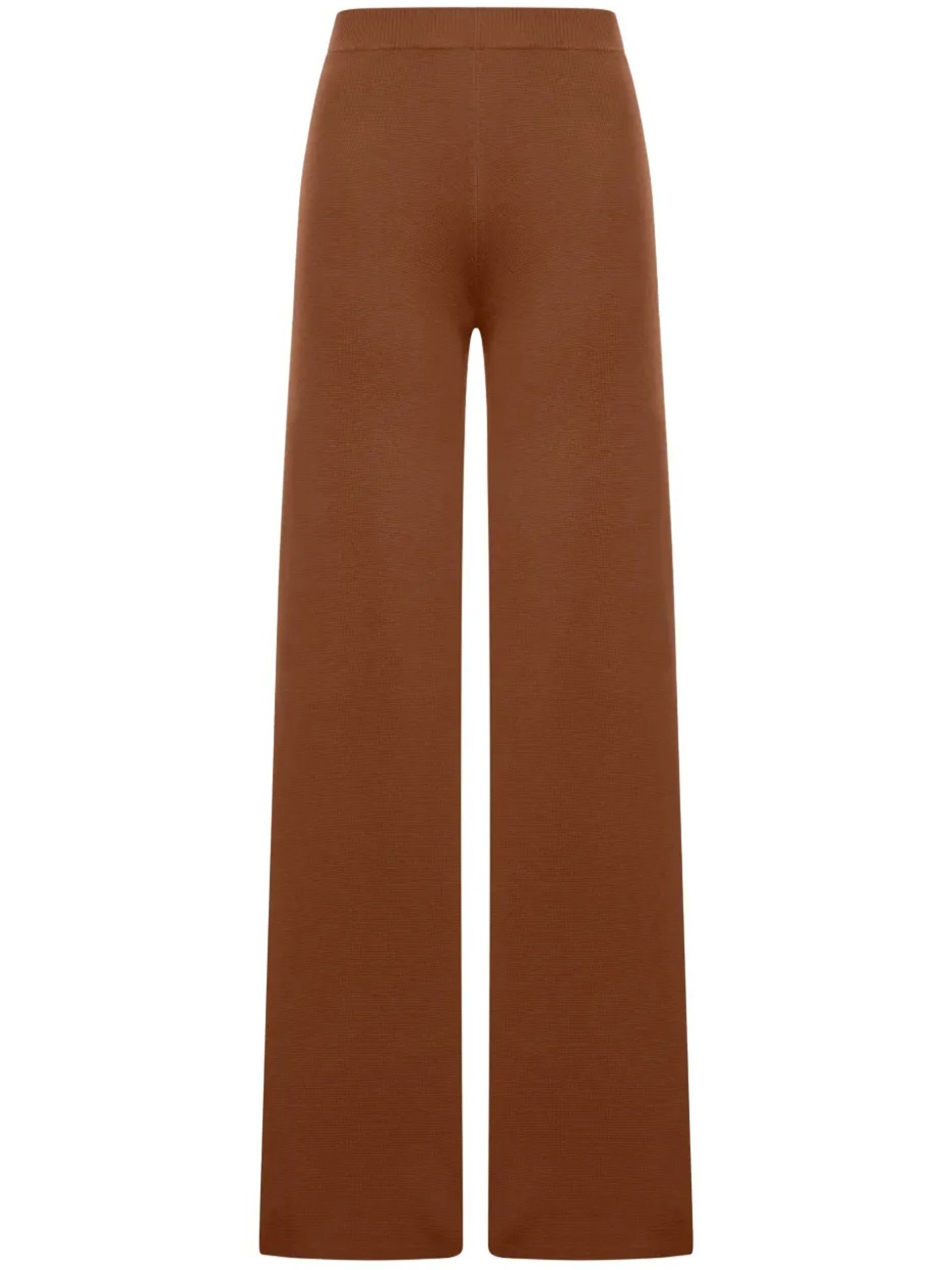 Max Mara Wide-leg High-rise Trousers Seam Detail In Brown