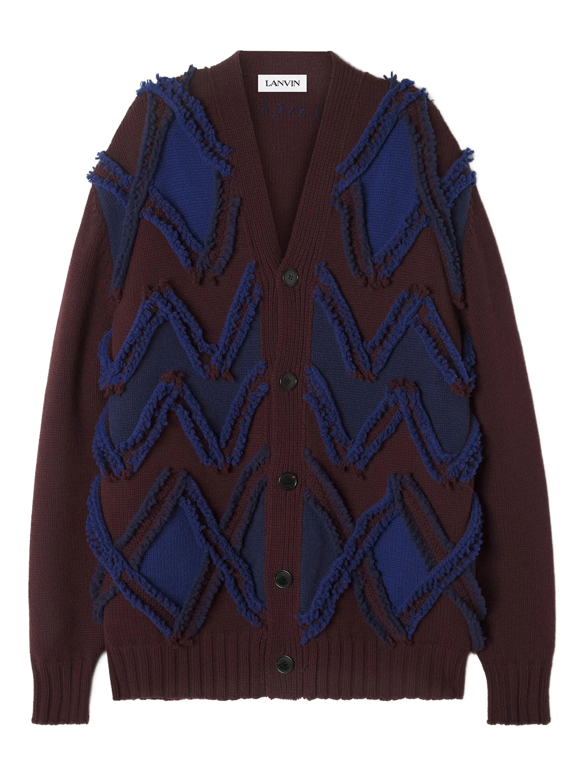 Lanvin Jacquard Oversized Cardigan Clothing In Brown